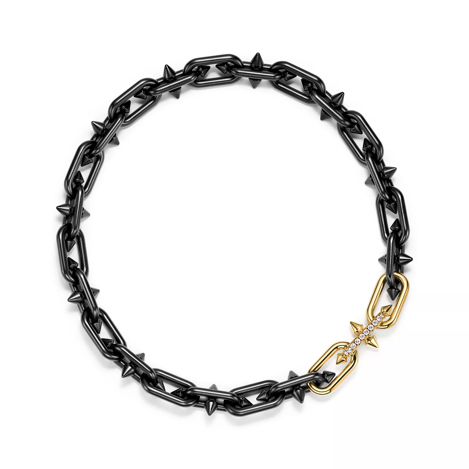 Necklace in Titanium, Gold and Diamonds