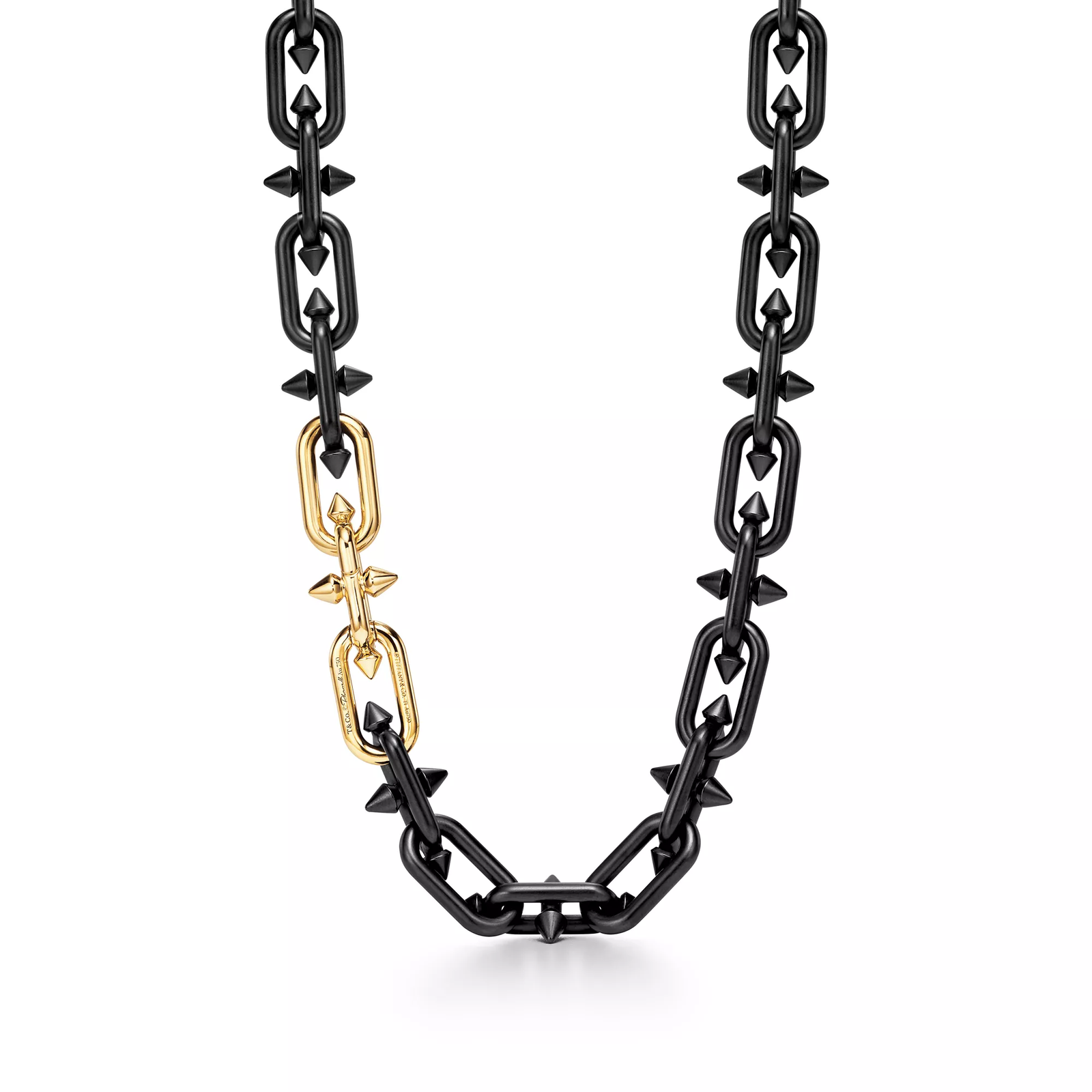 Necklace in Titanium, Gold and Diamonds