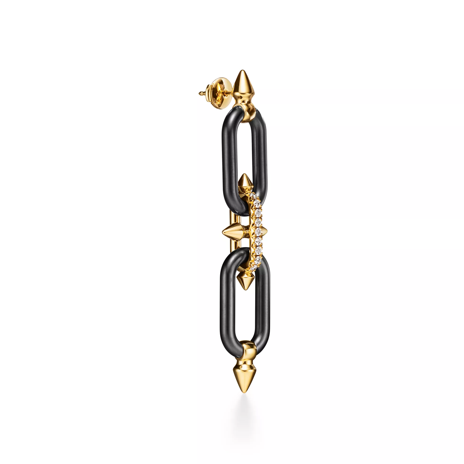 Earrings in Titanium, Gold and Diamonds