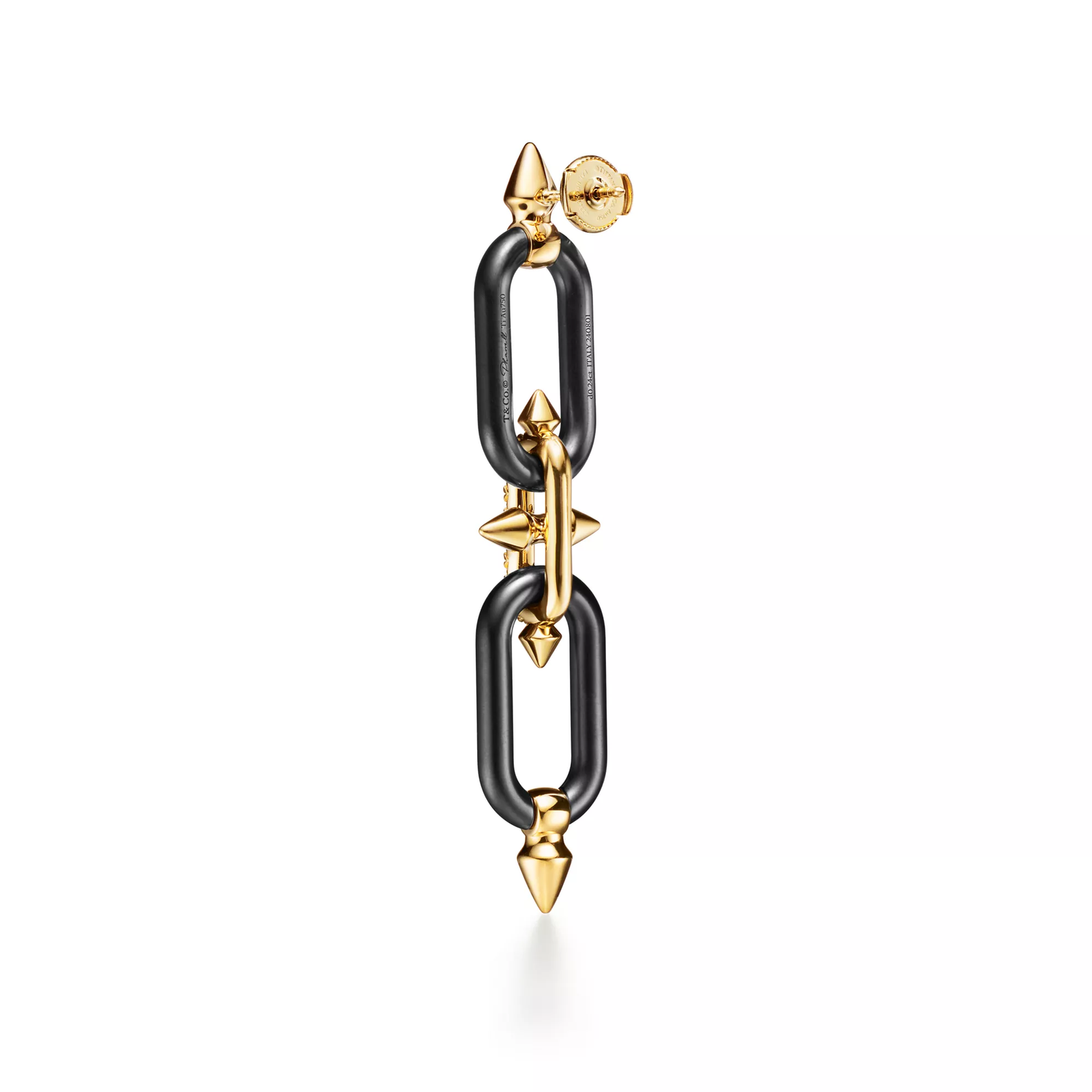 Earrings in Titanium, Gold and Diamonds