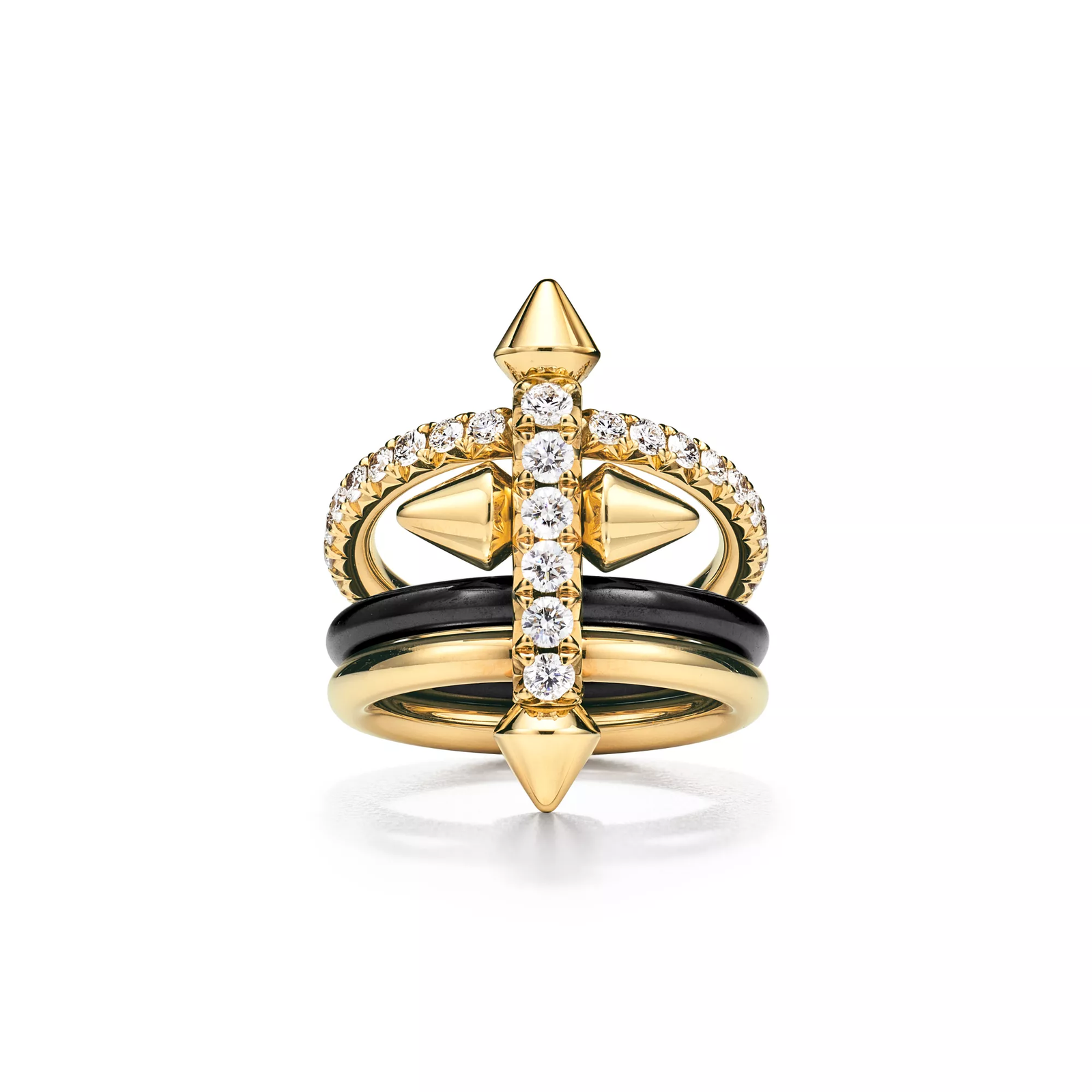 Ring in Titanium, Gold and Diamonds