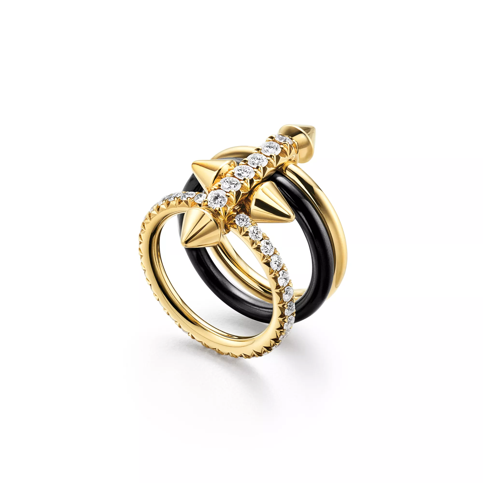 Ring in Titanium, Gold and Diamonds