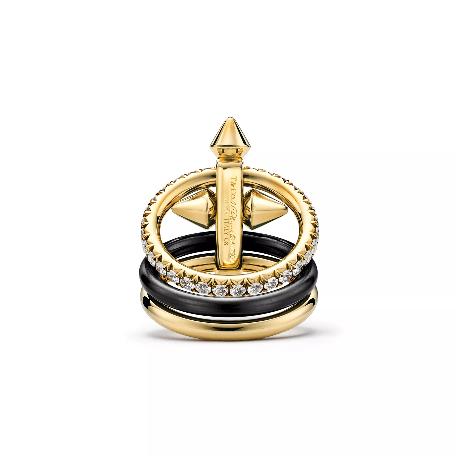 Ring in Titanium, Gold and Diamonds