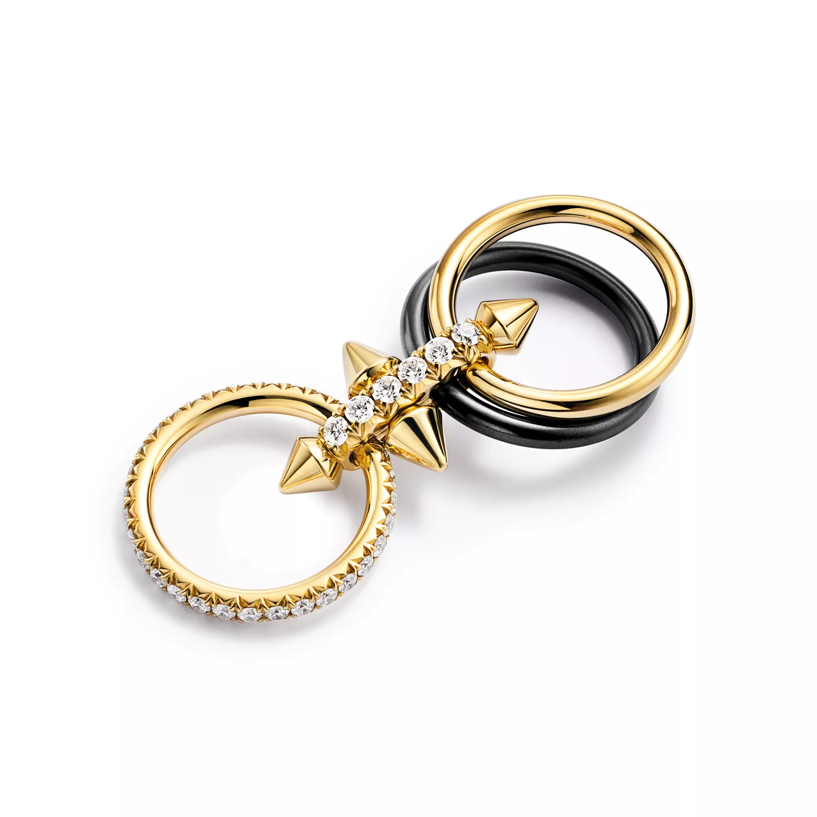 Ring in Titanium, Gold and Diamonds