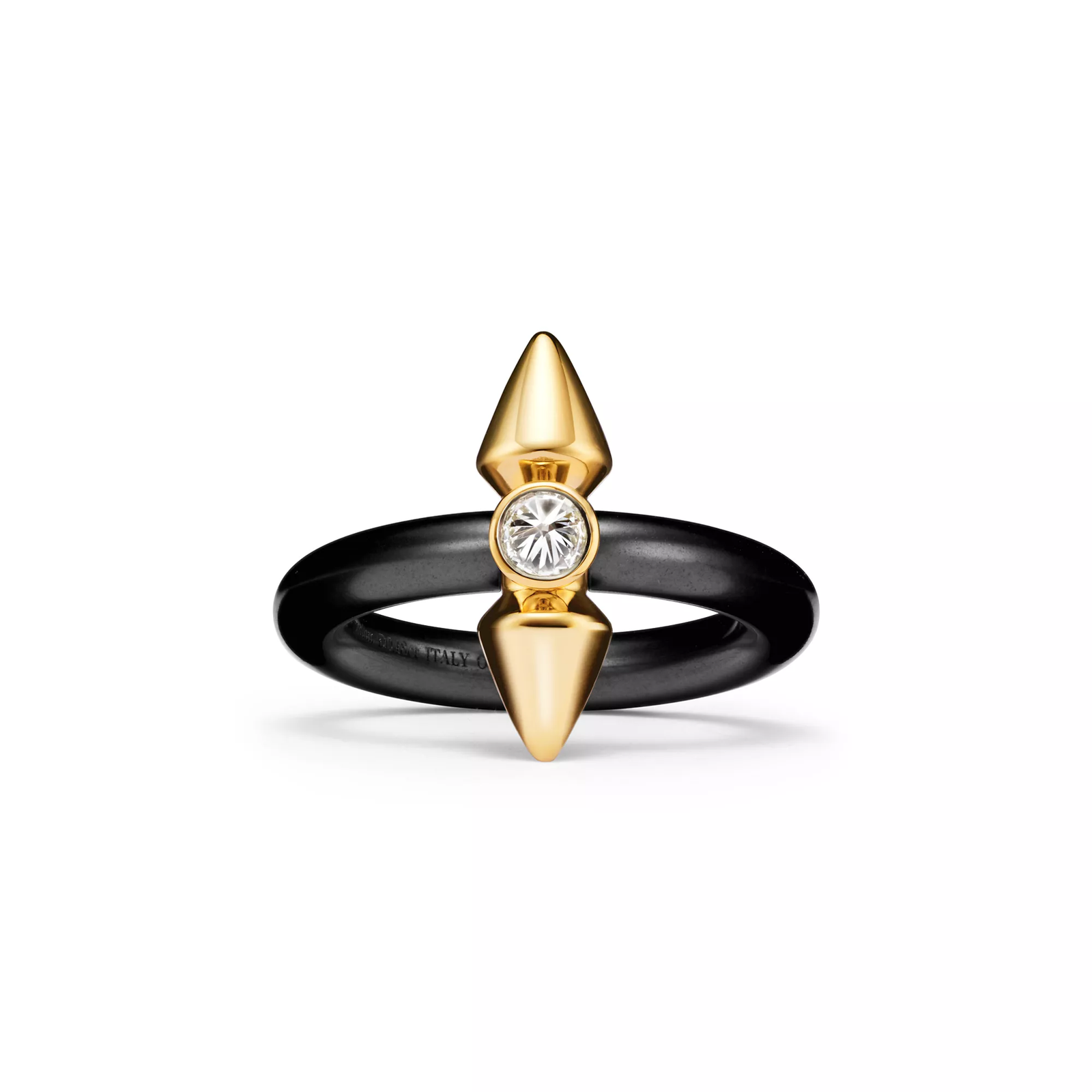 Ring in Titanium and Gold with a Diamond