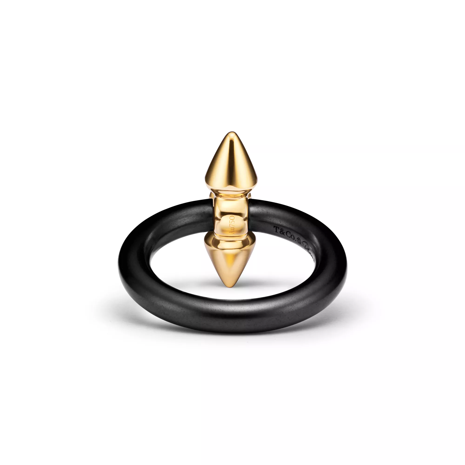 Ring in Titanium and Gold with a Diamond