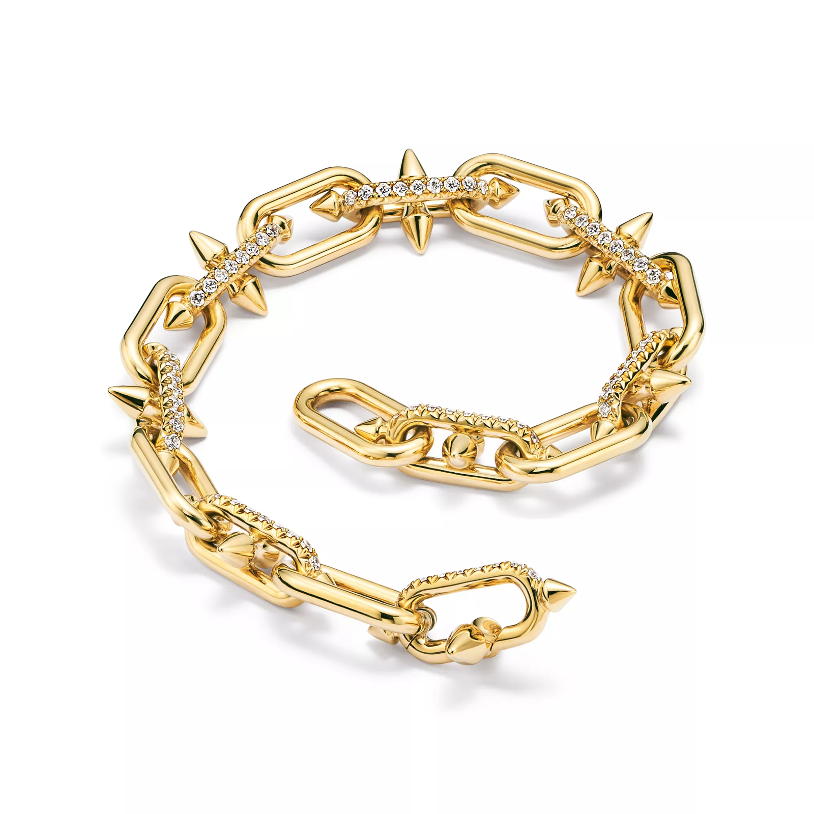 Link Bracelet in Gold with Diamonds