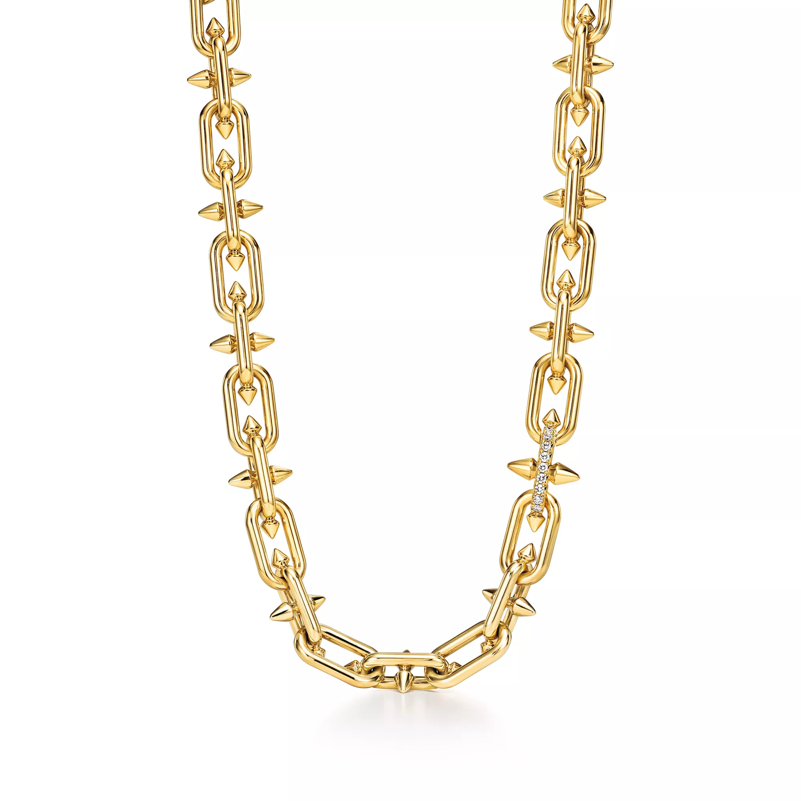 Clasp Necklace in Gold with Diamonds