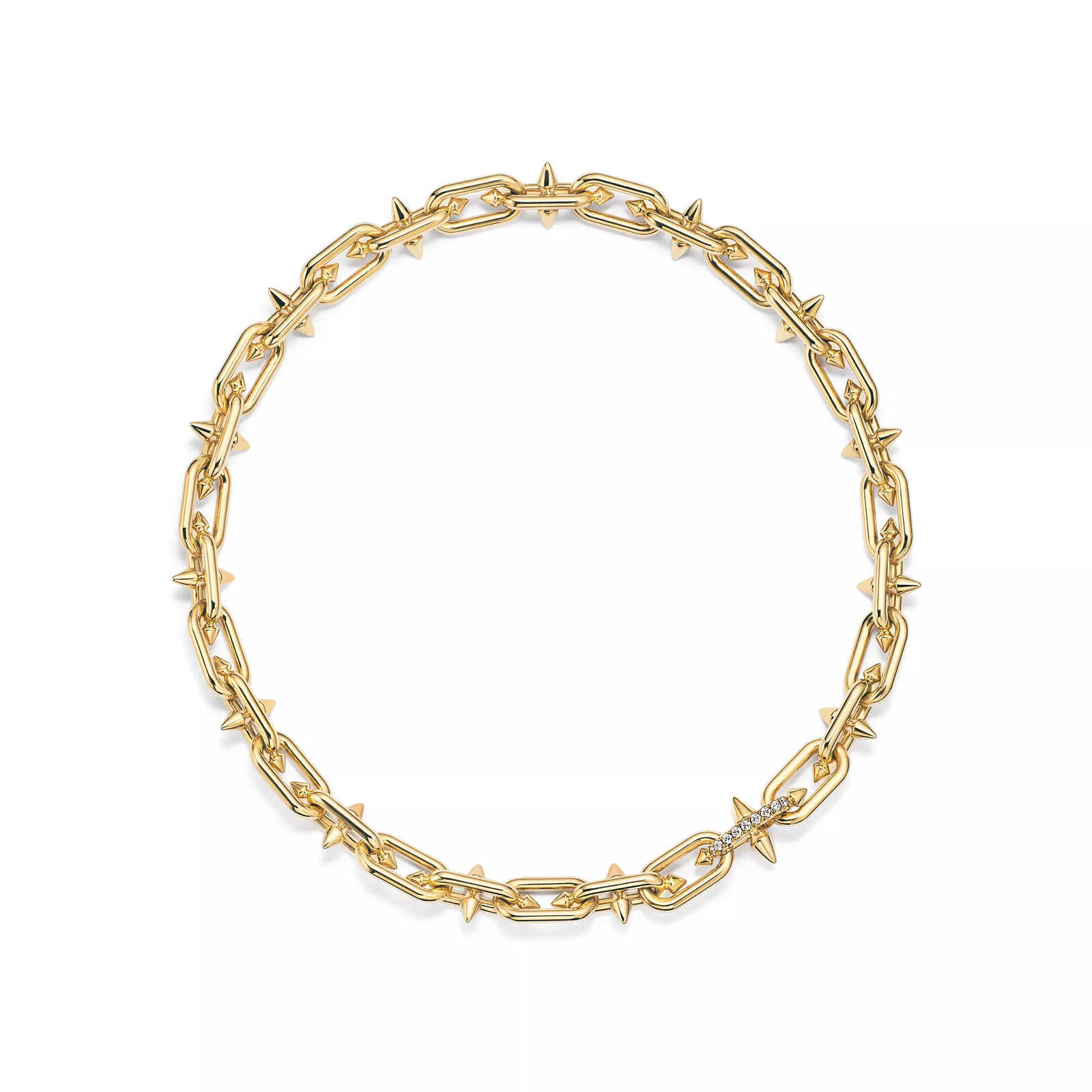 Clasp Necklace in Gold with Diamonds