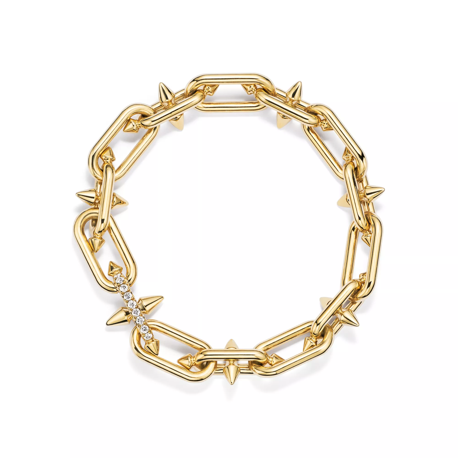 Clasp Bracelet in Gold with Diamonds
