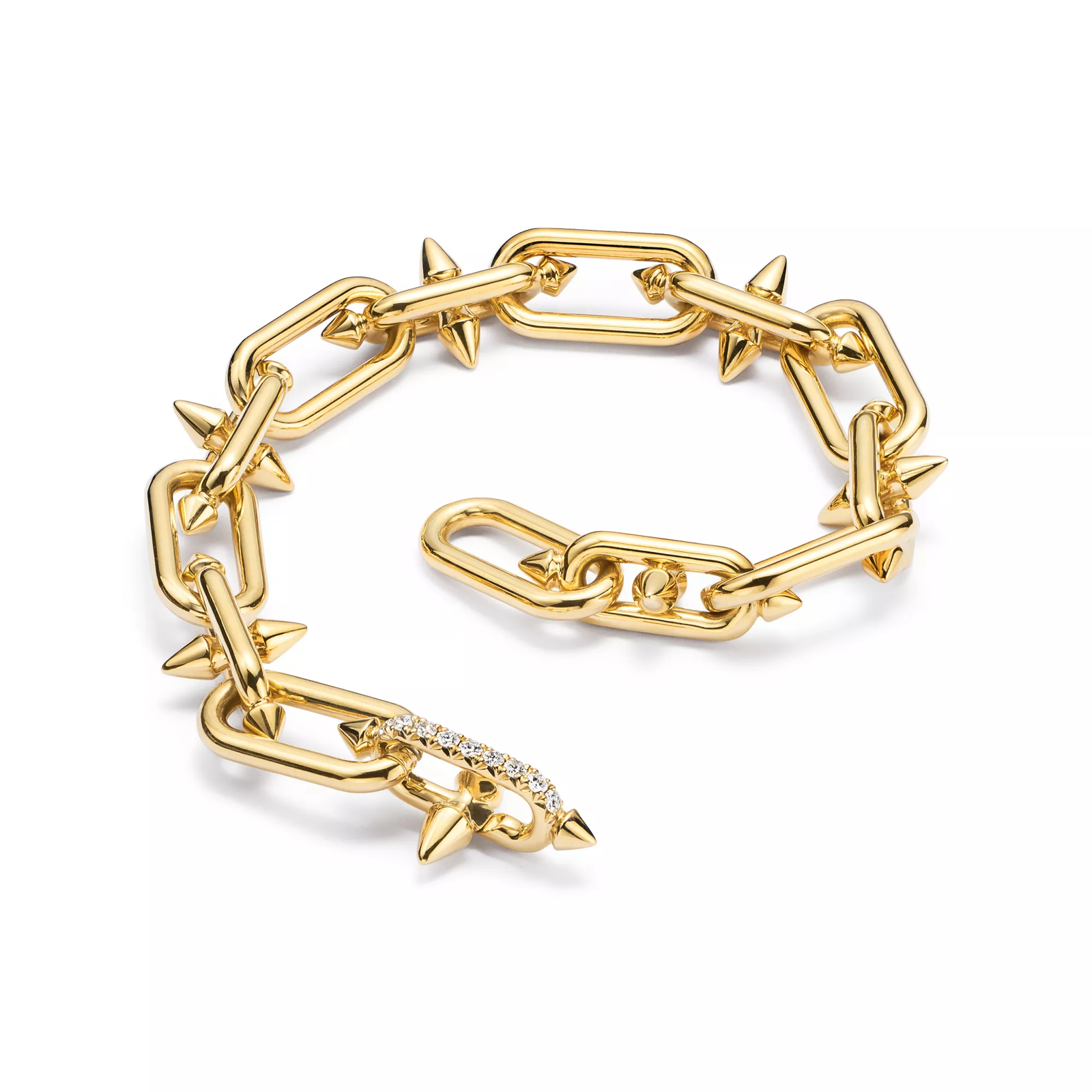 Clasp Bracelet in Gold with Diamonds