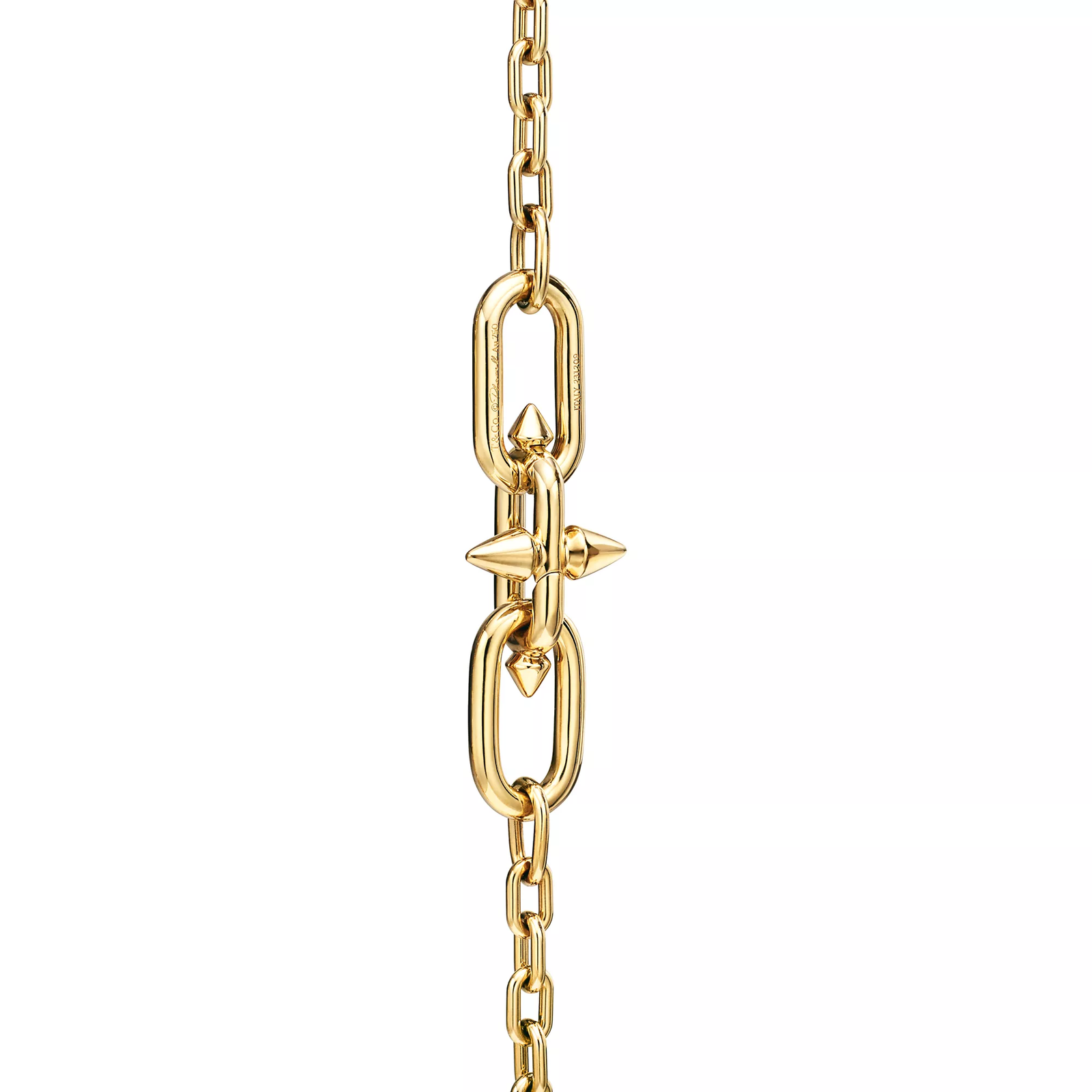 Medium Link Station Necklace in Gold