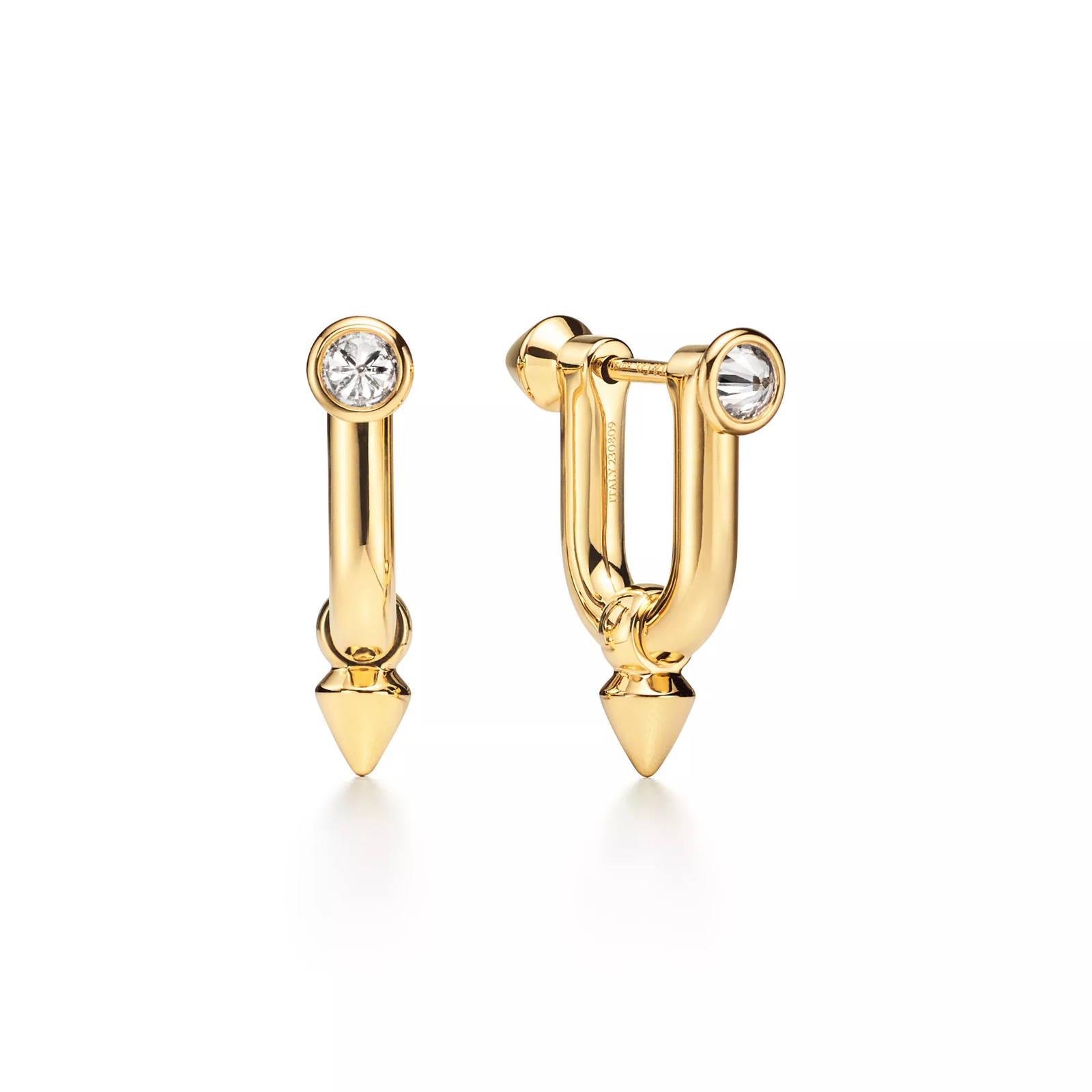 Titan Medium Earrings in Gold with Diamonds