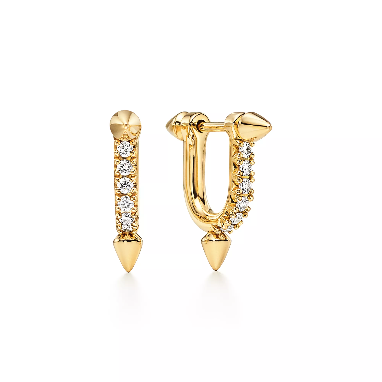 Small Earrings in Gold with Diamonds