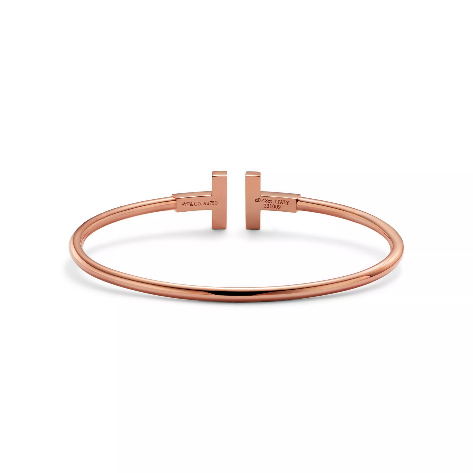 Pave Diamond Wire Bangle in Rose Gold