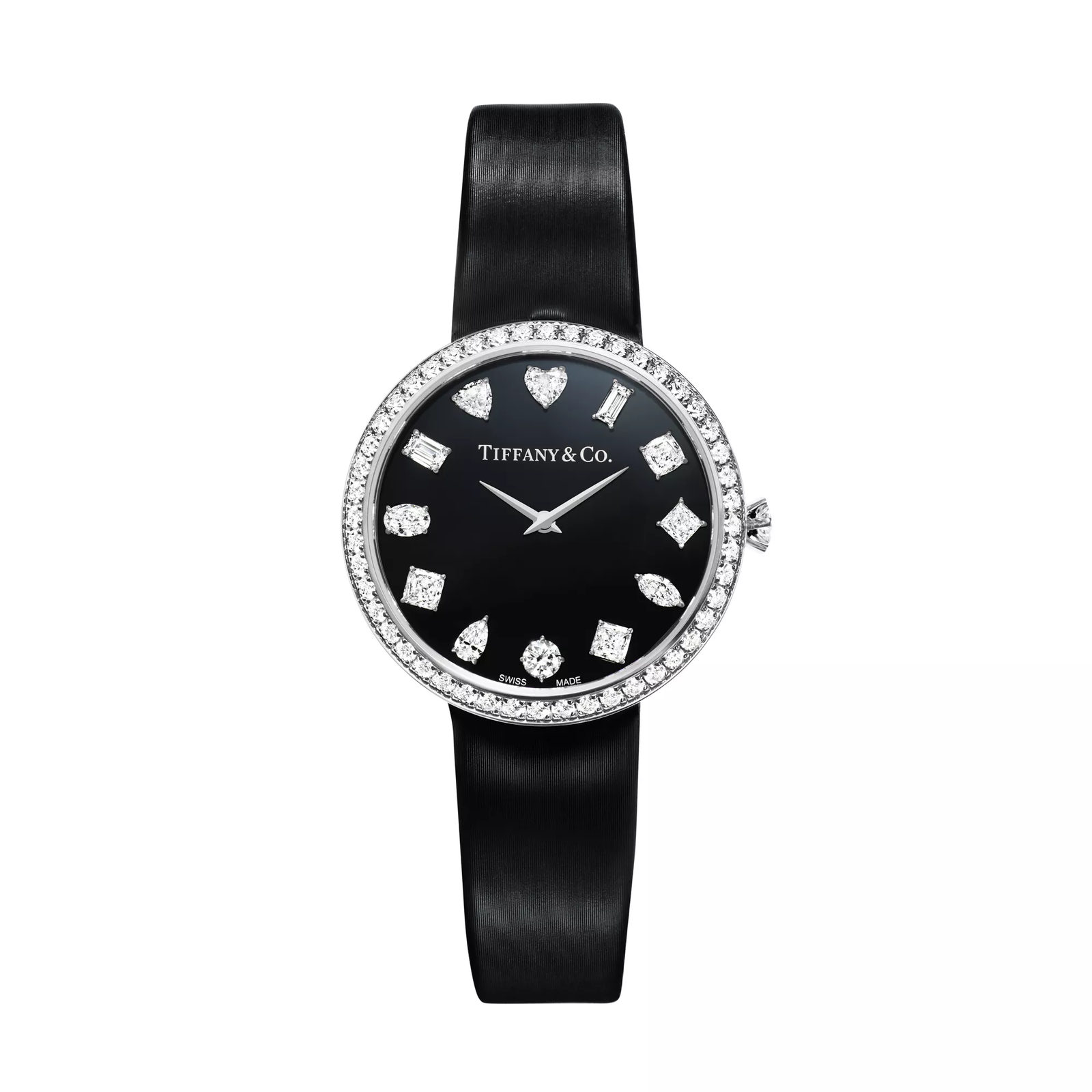 32 mm Round Watch in White Gold with Diamonds