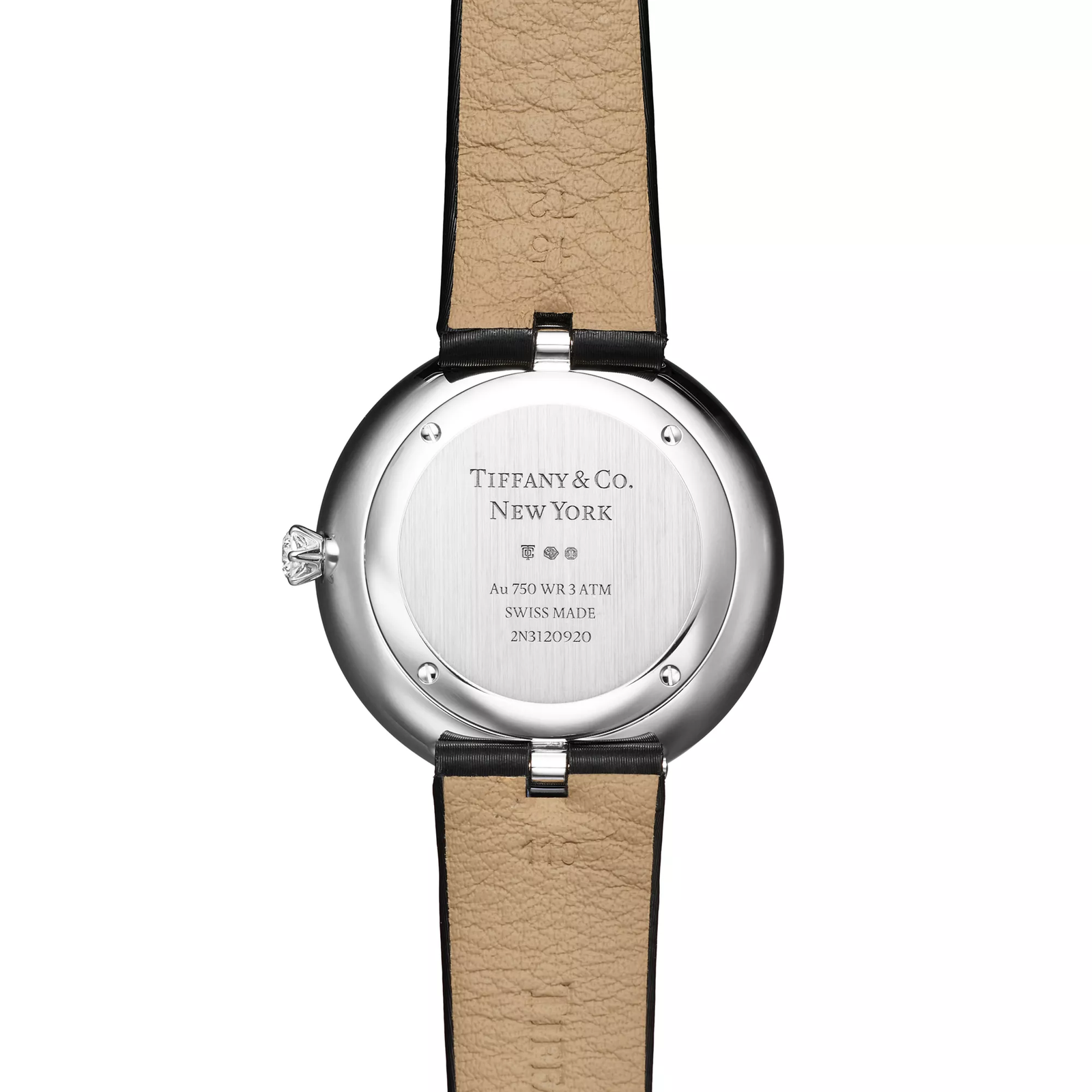 32 mm Round Watch in White Gold with Diamonds