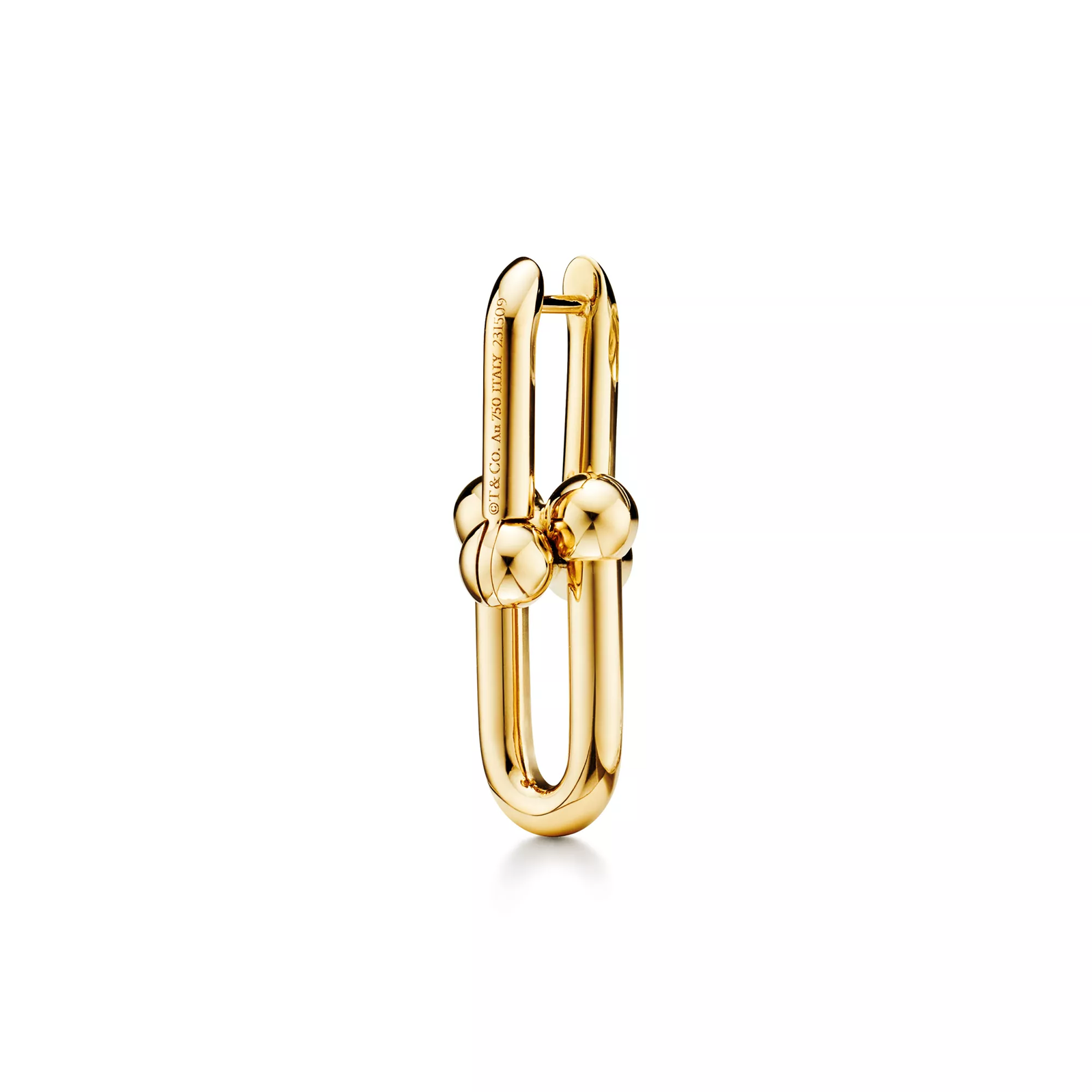 Medium Link Earrings in Yellow Gold