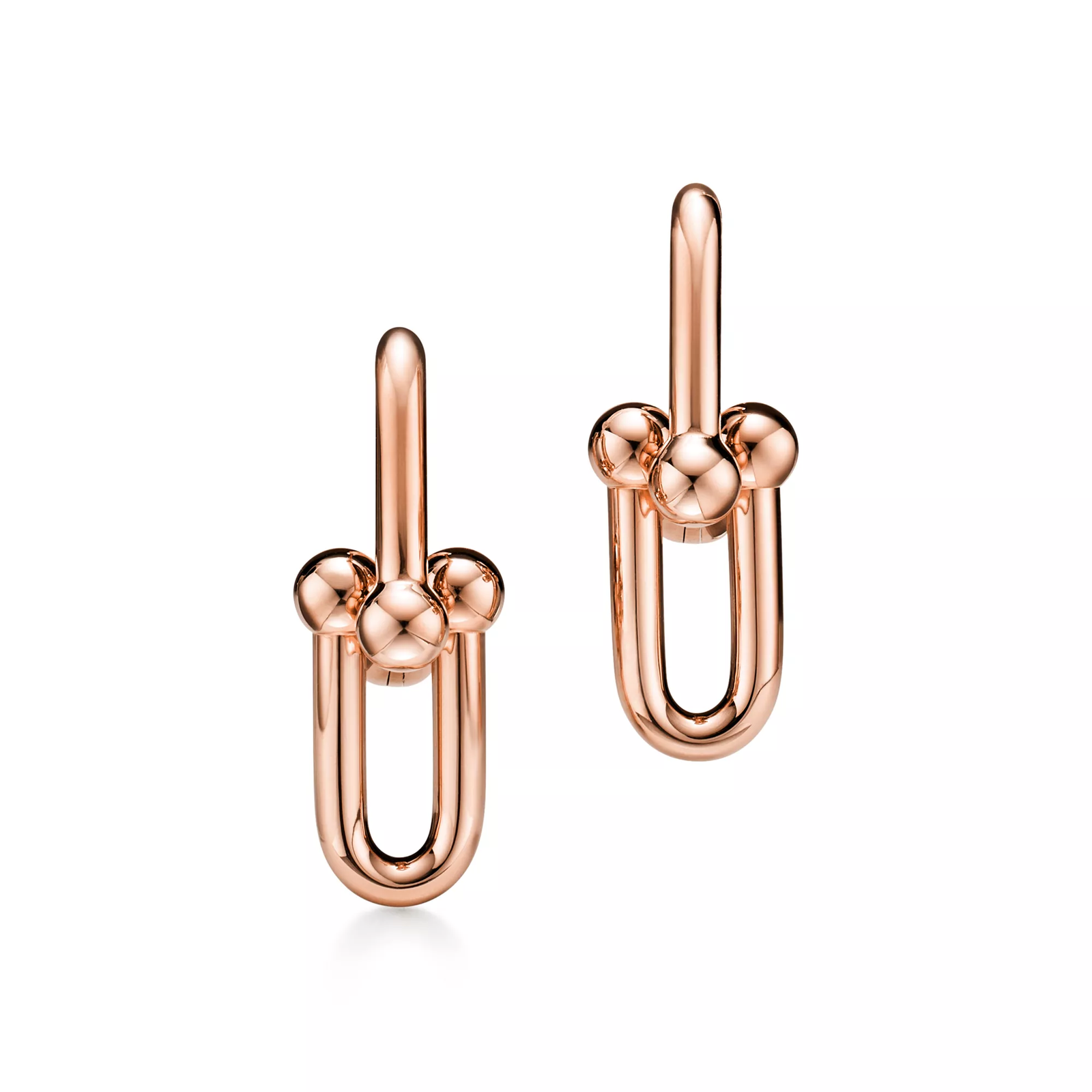 Medium Link Earrings in Rose Gold