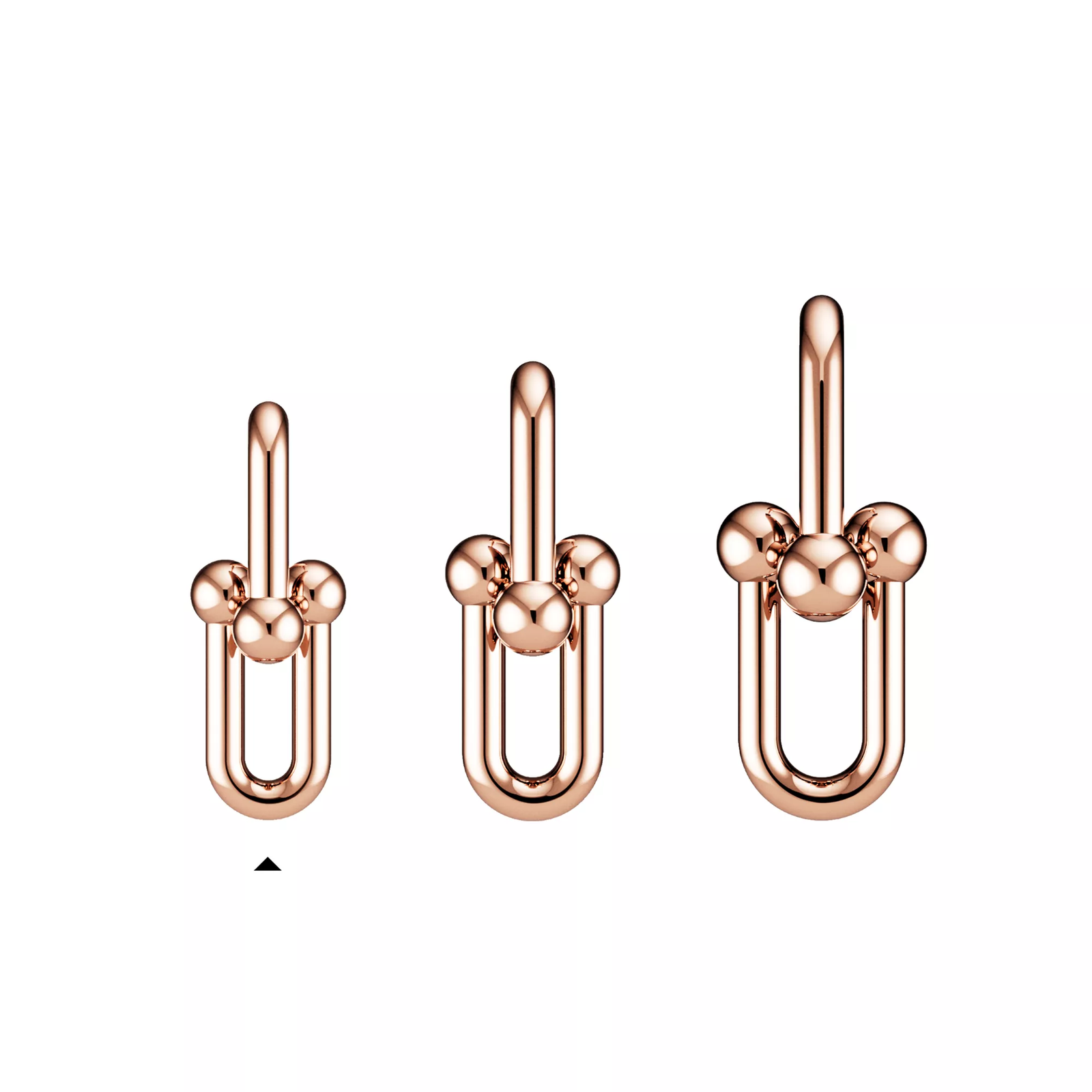 Medium Link Earrings in Rose Gold