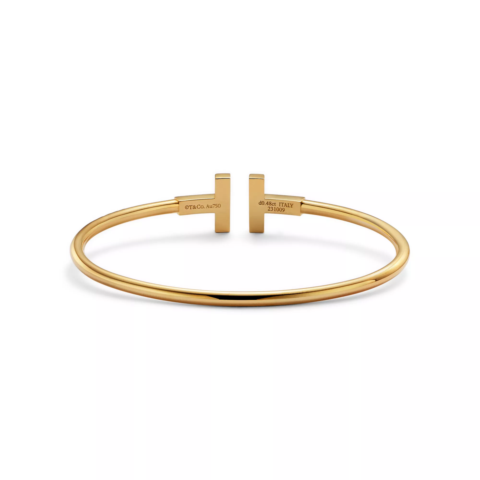 Pave Diamond Wire Bangle in Yellow Gold