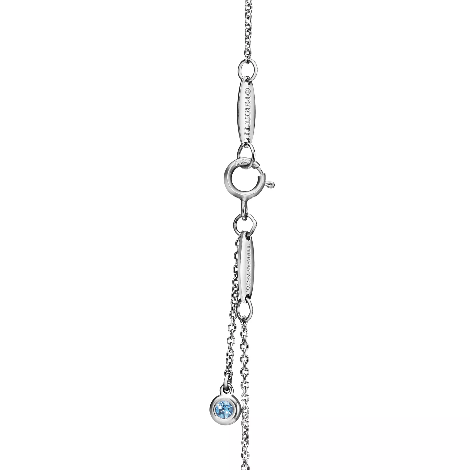 Diamonds by the Yard Bracelet in Platinum with an Aquamarine