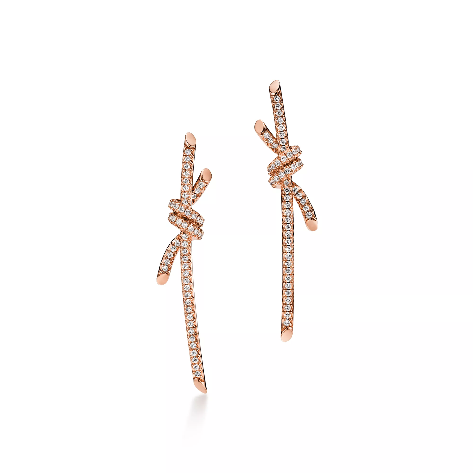 Drop Earrings in Rose Gold with Diamonds