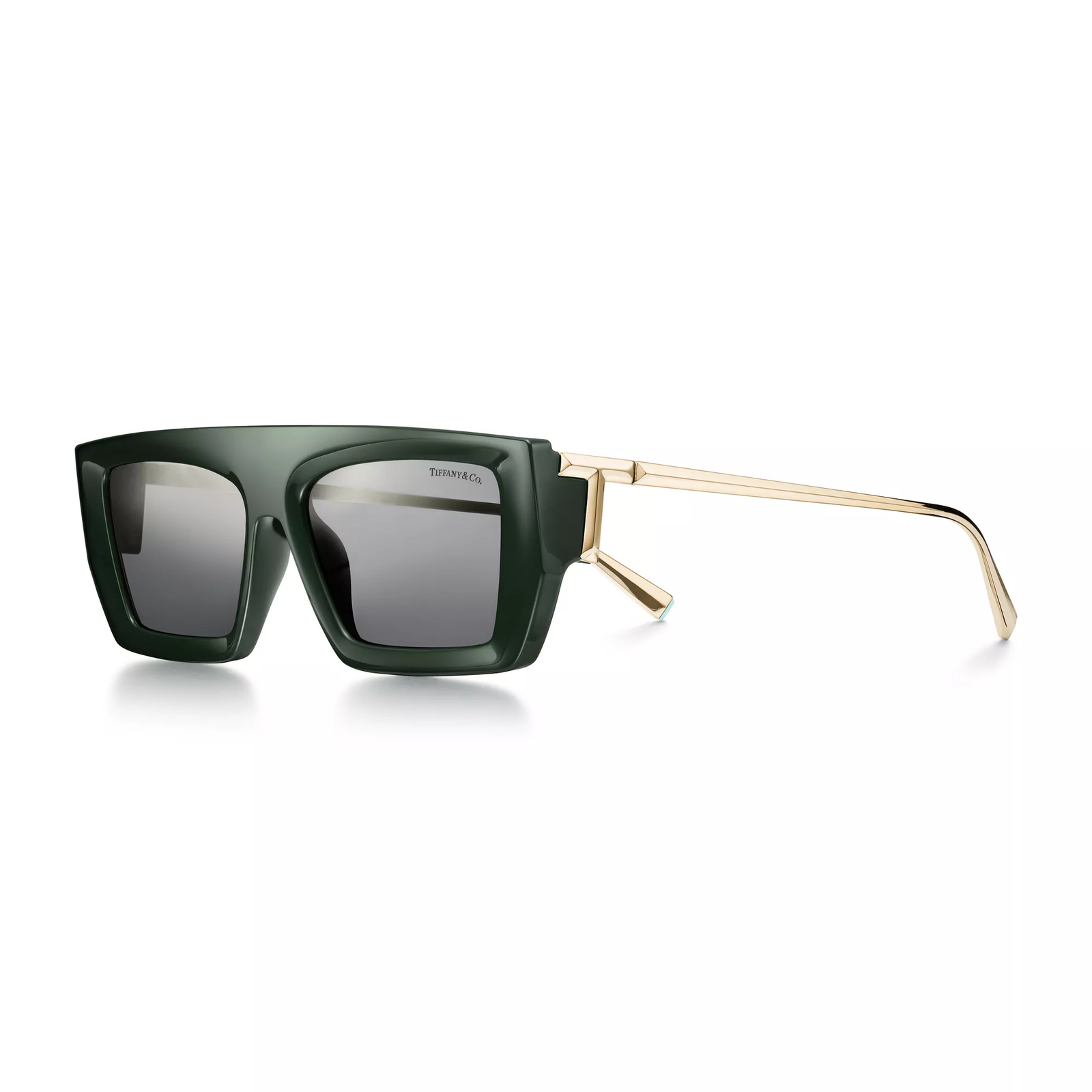 Sunglasses in Dark Green Acetate with Dark Gray Lenses