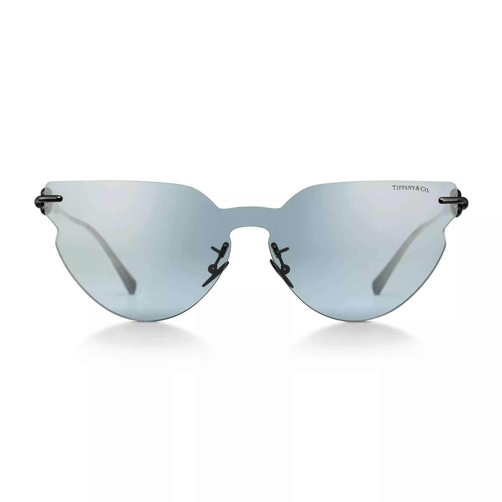 Sunglasses in Titanium with Blue Lenses