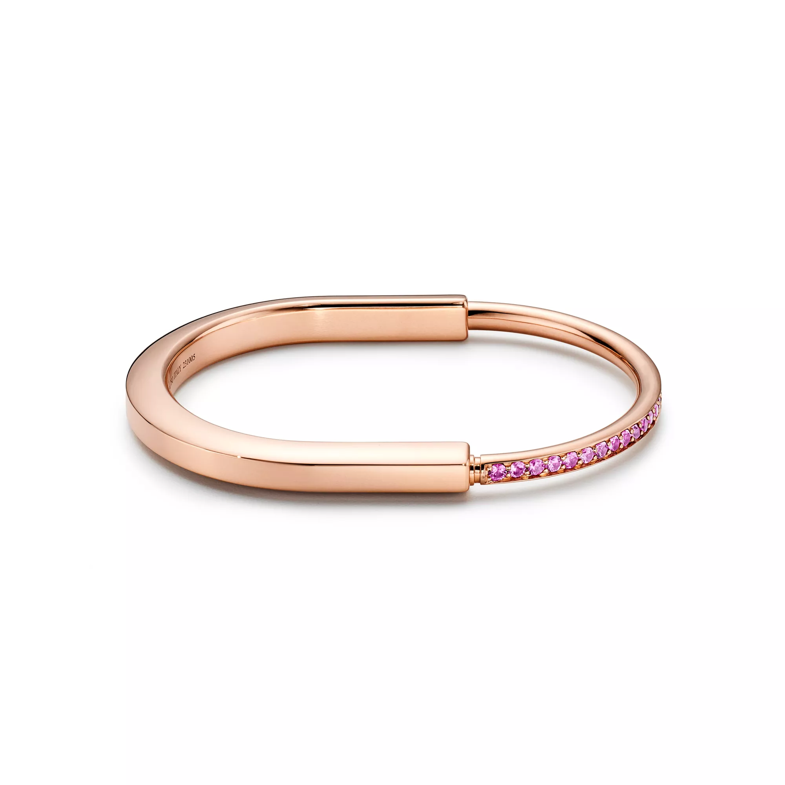 Bangle in Rose Gold with Pink Sapphires