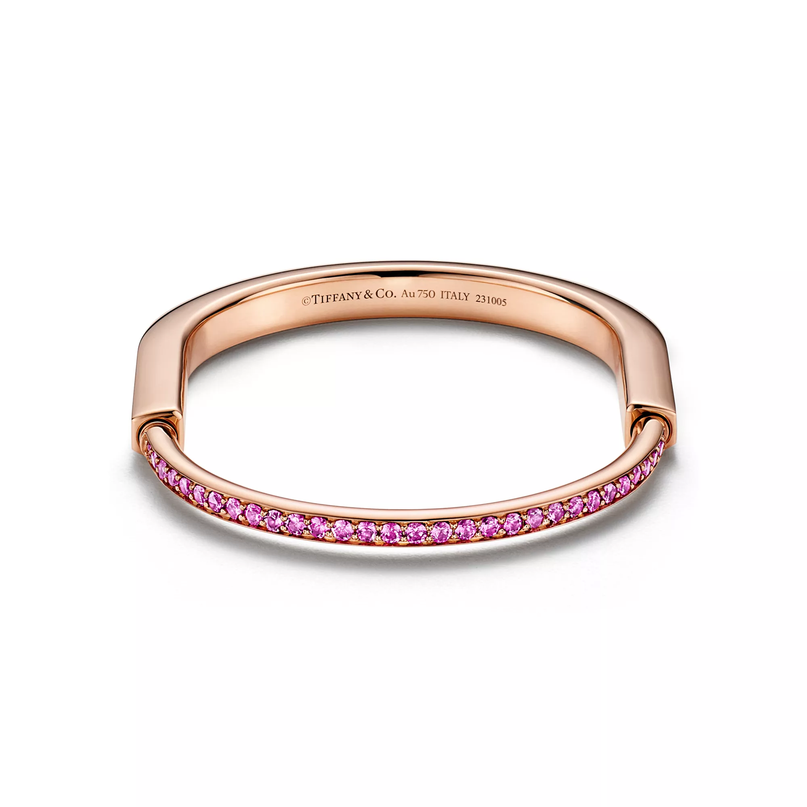 Bangle in Rose Gold with Pink Sapphires