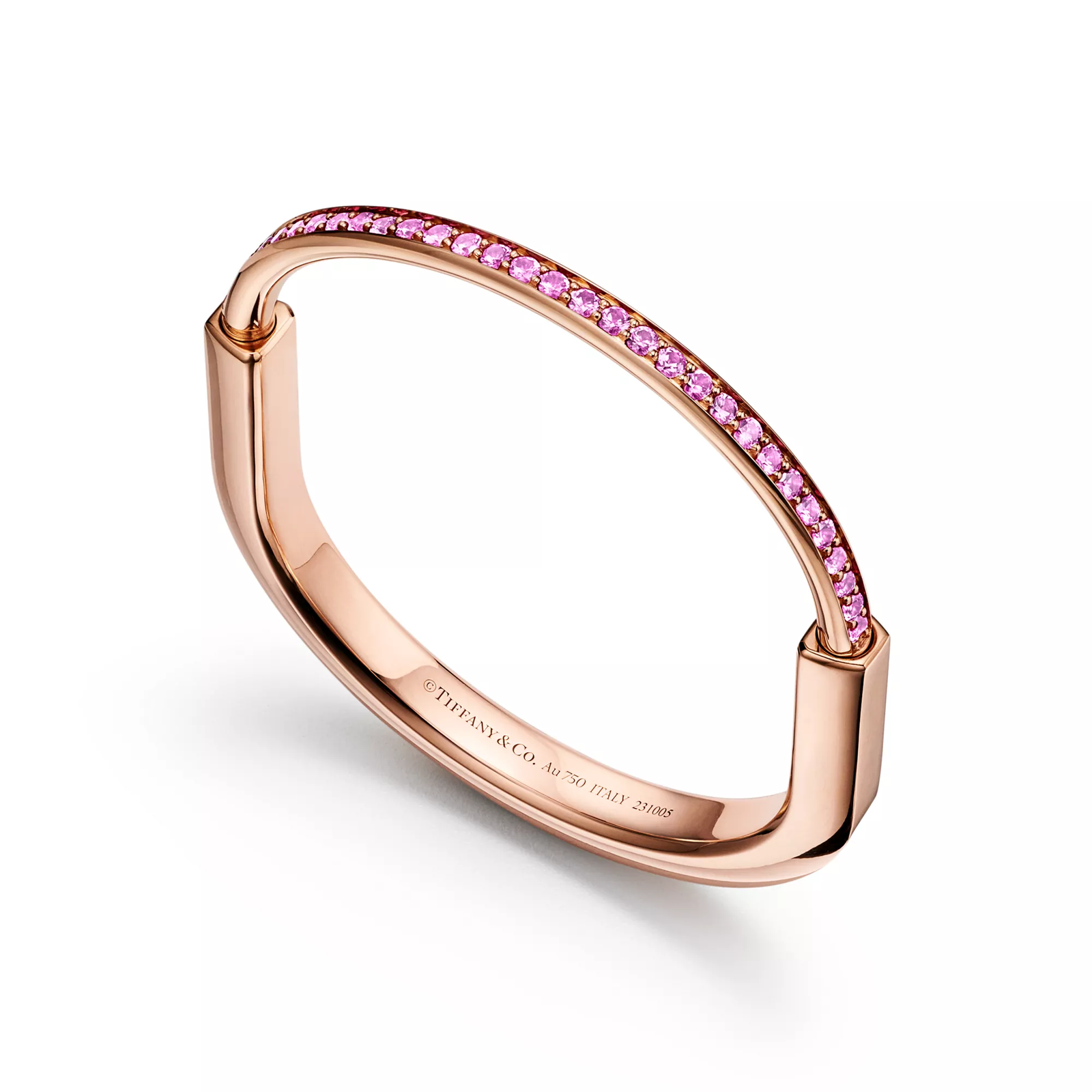 Bangle in Rose Gold with Pink Sapphires