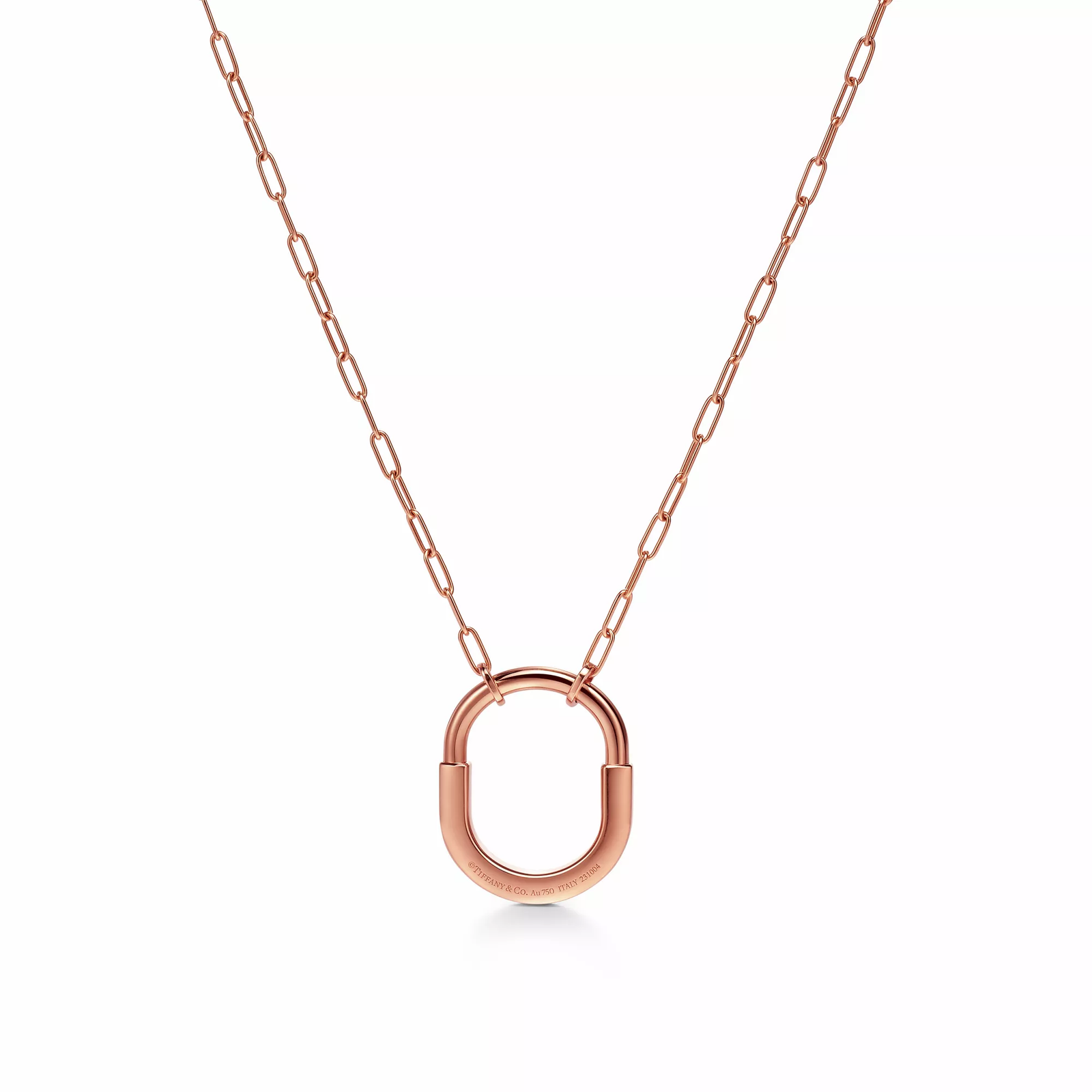 Medium Pendant in Rose Gold with Pink Sapphires
