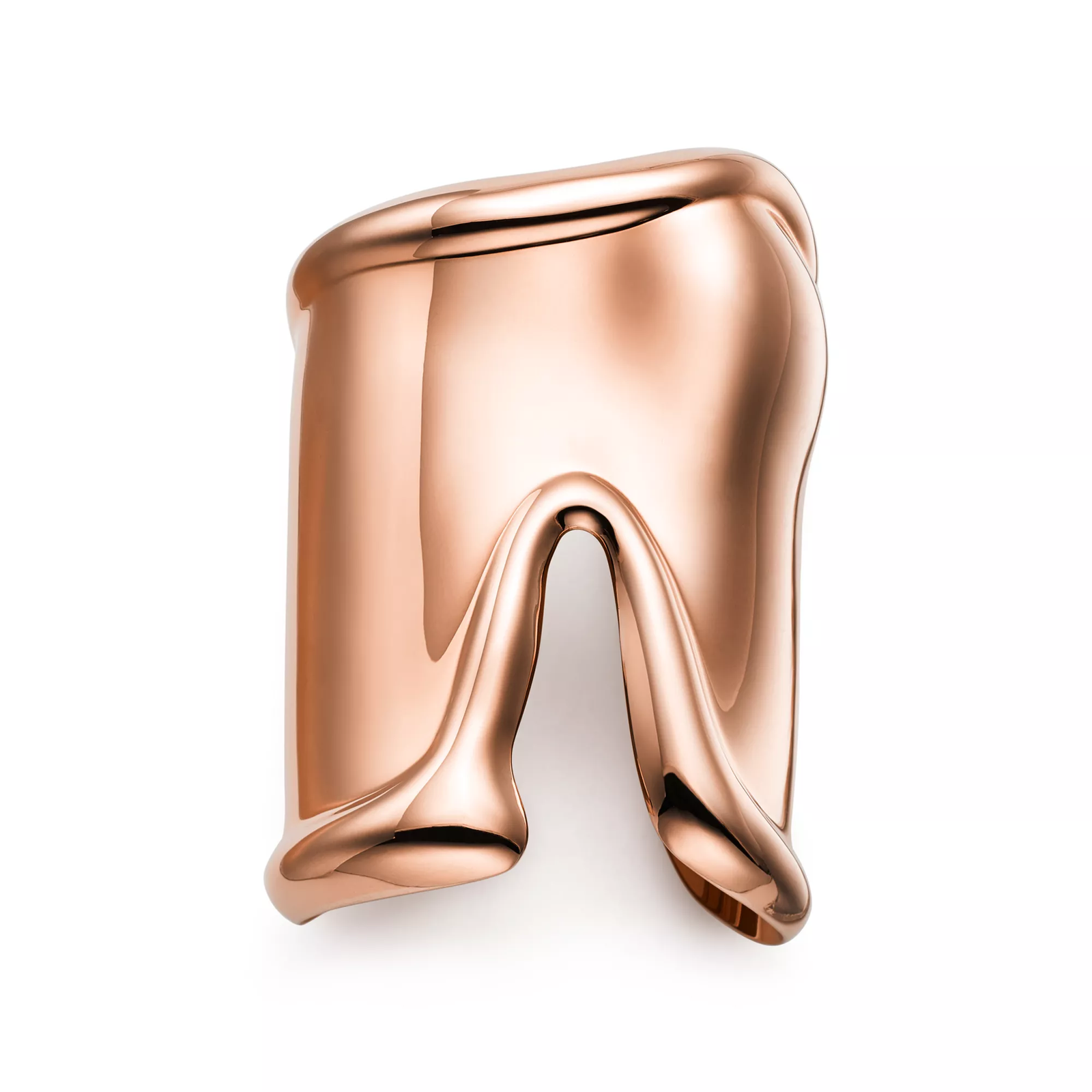 Large Bone Cuff in Rose Gold, 95 mm Wide