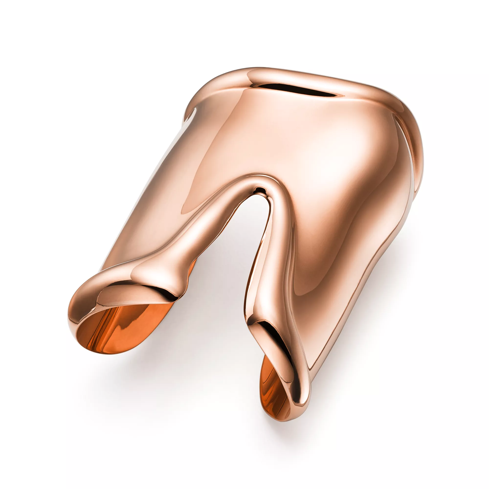 Large Bone Cuff in Rose Gold, 95 mm Wide