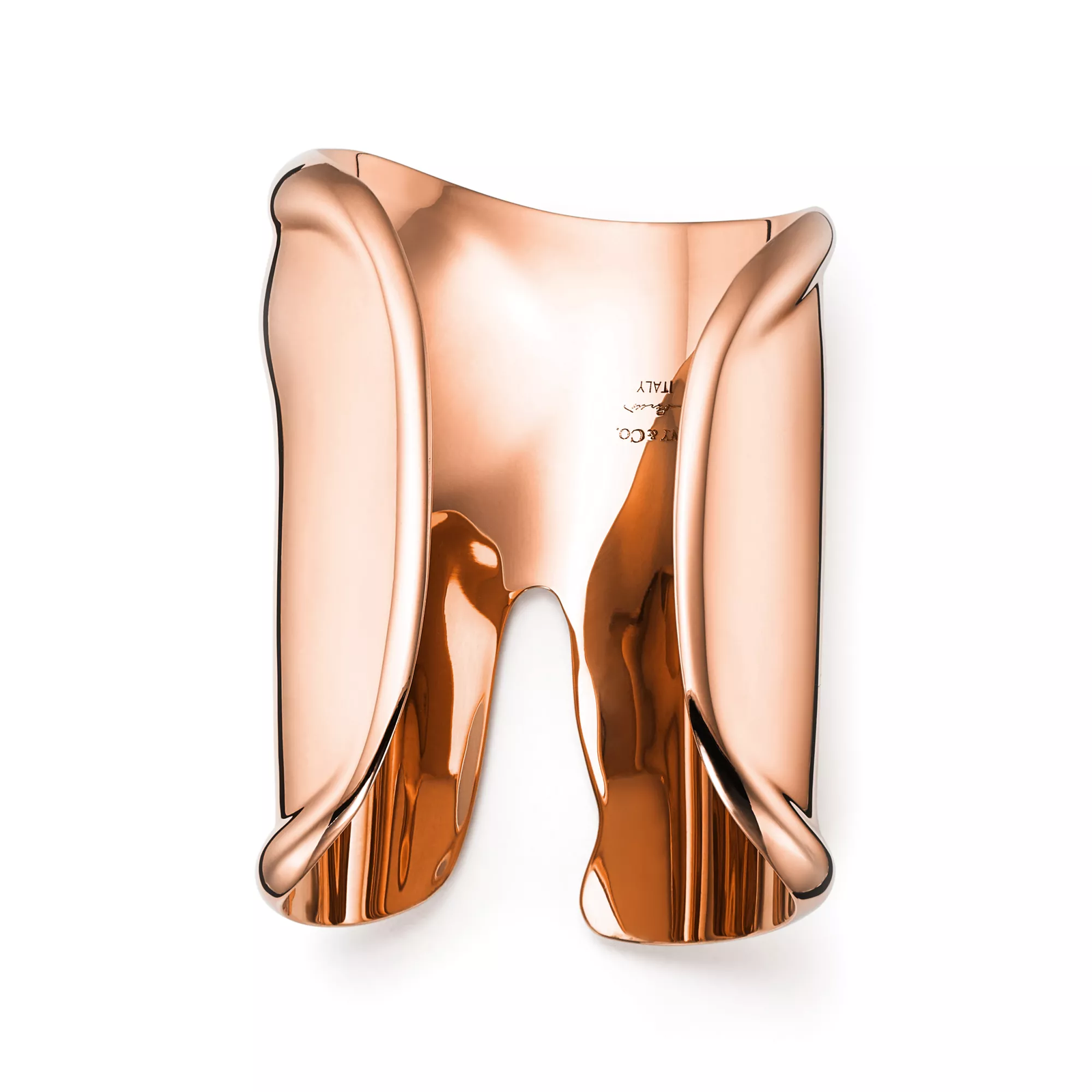Large Bone Cuff in Rose Gold, 95 mm Wide