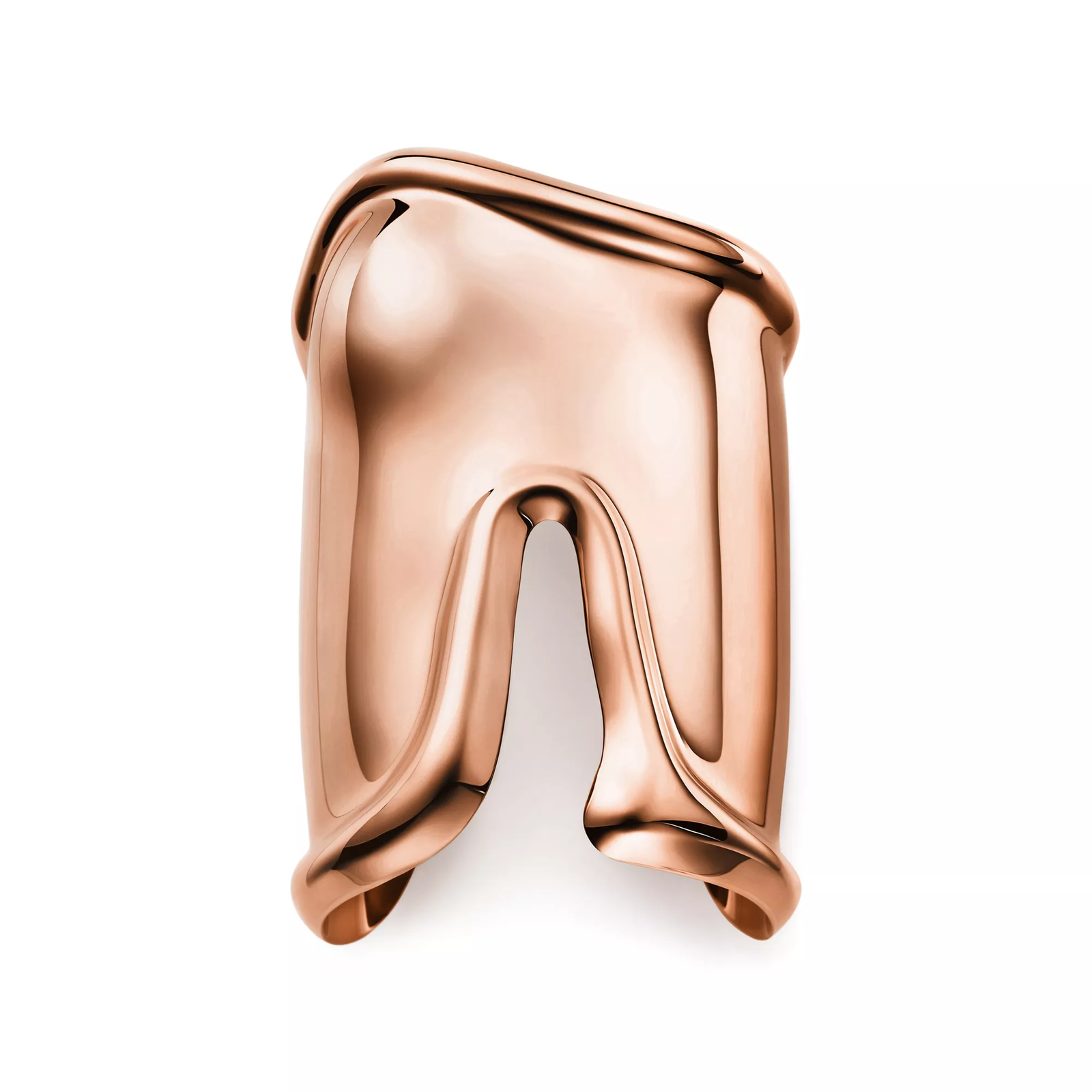 Large Bone Cuff in Rose Gold, 95 mm Wide