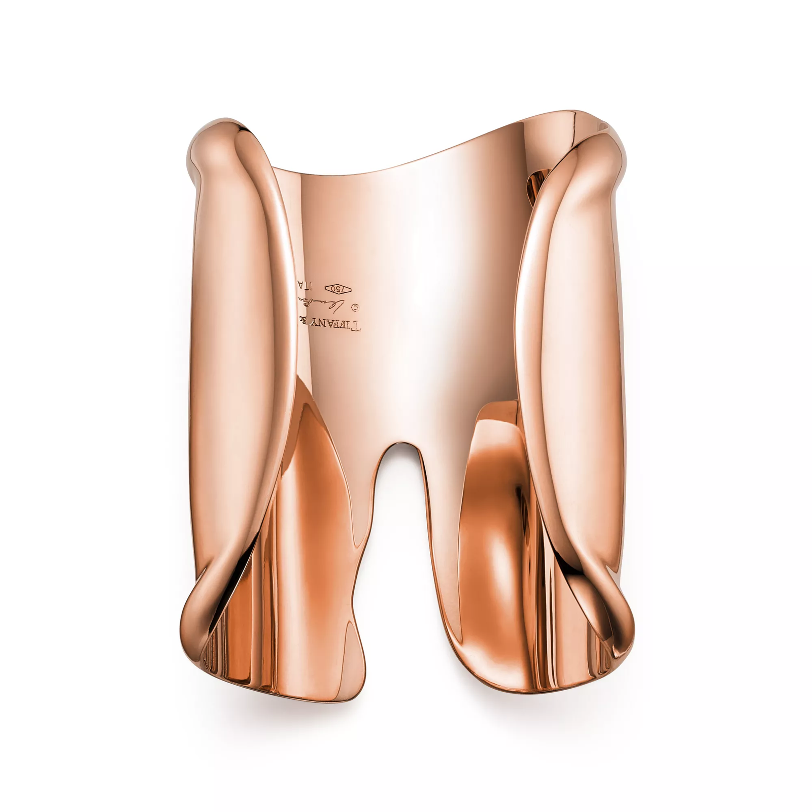 Large Bone Cuff in Rose Gold, 95 mm Wide