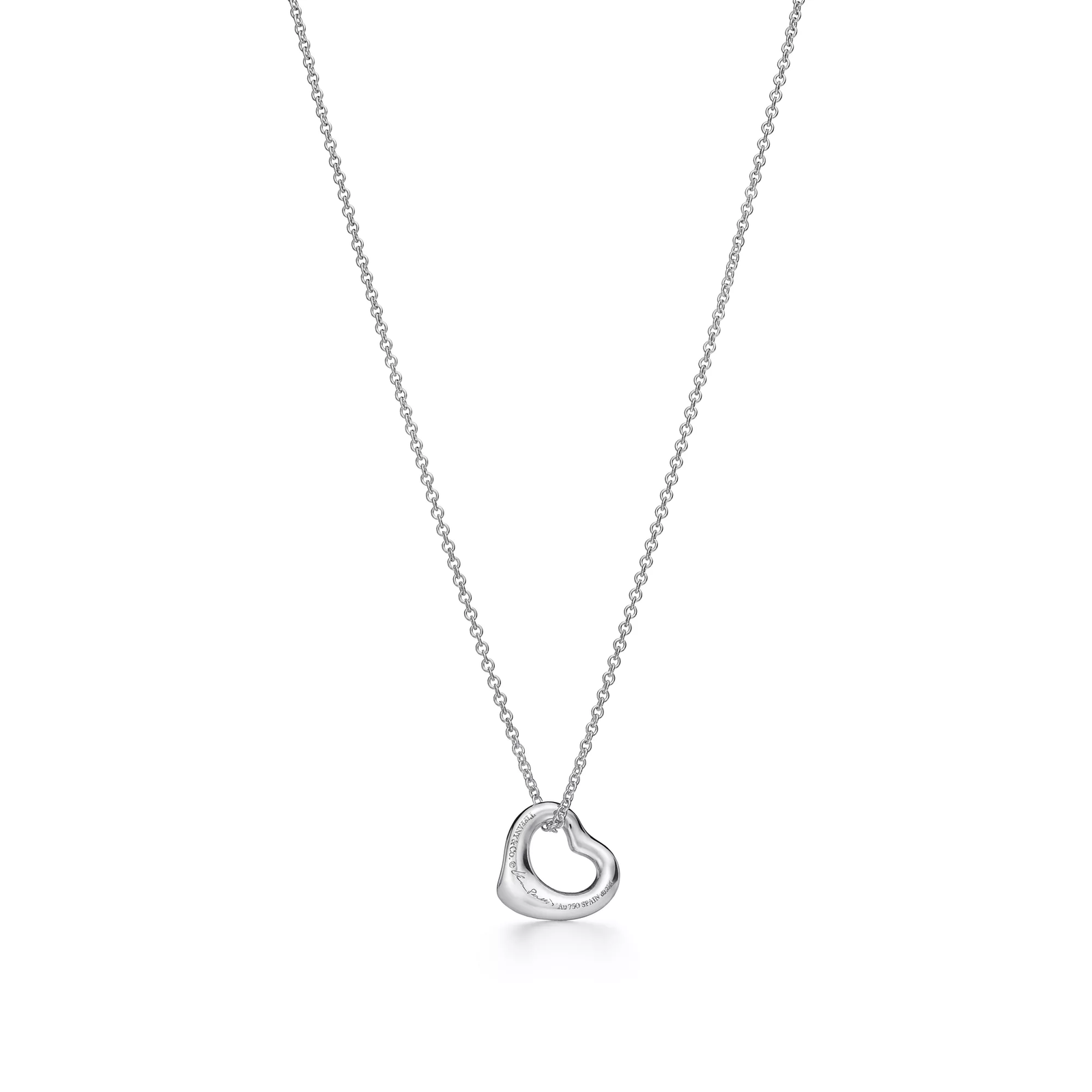 Open Heart Pendant in Platinum with Diamonds