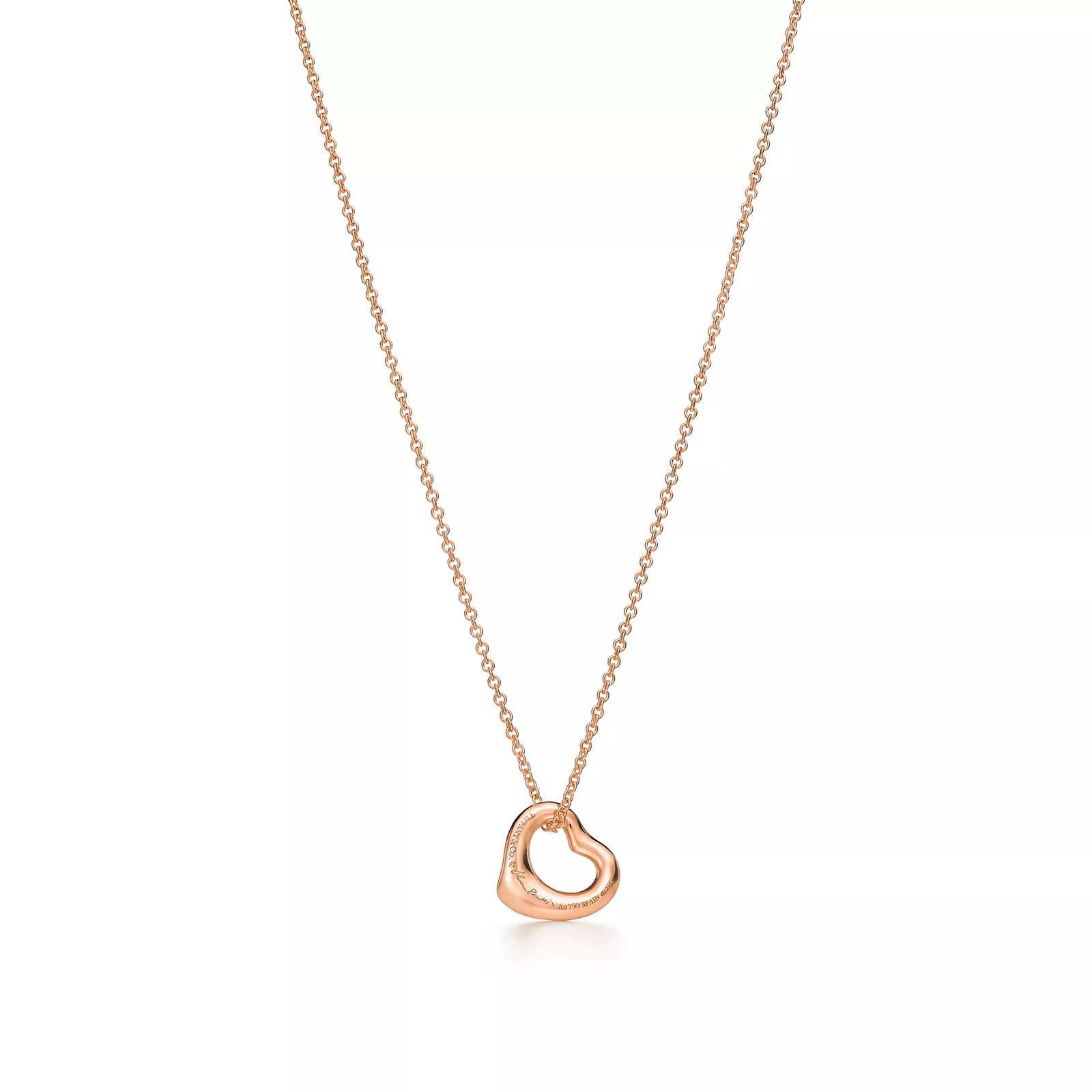 Open Heart Pendant in Rose Gold with Diamonds