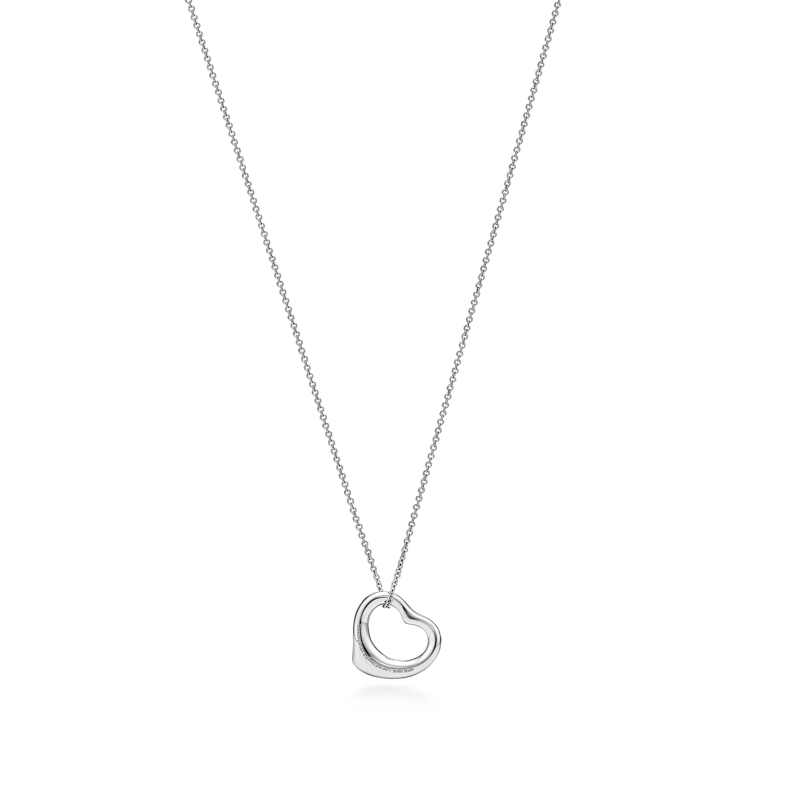 Open Heart Pendant in Platinum with Diamonds