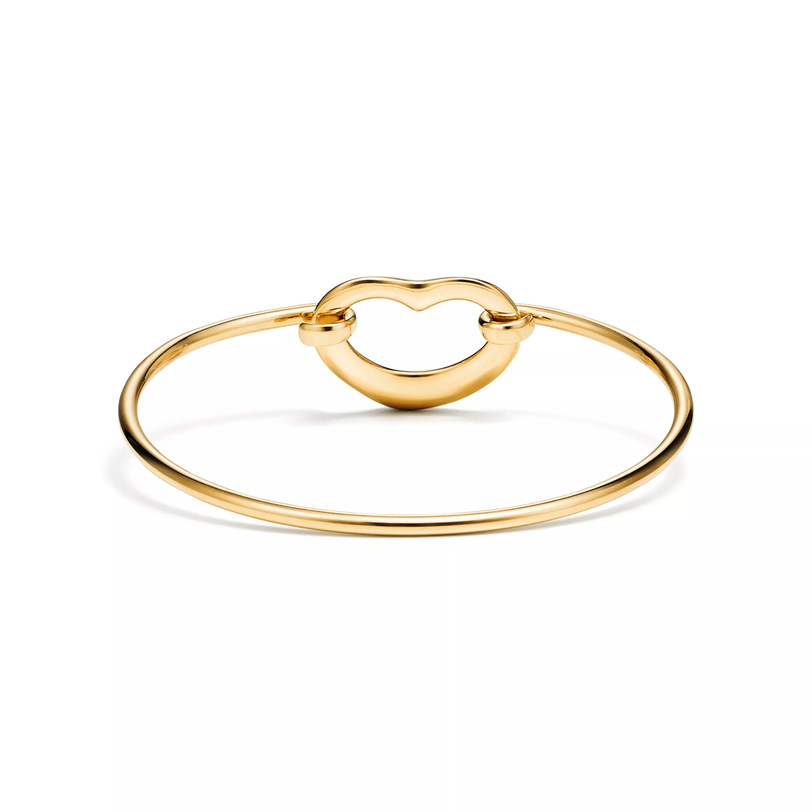 Open Heart Bangle in Yellow Gold