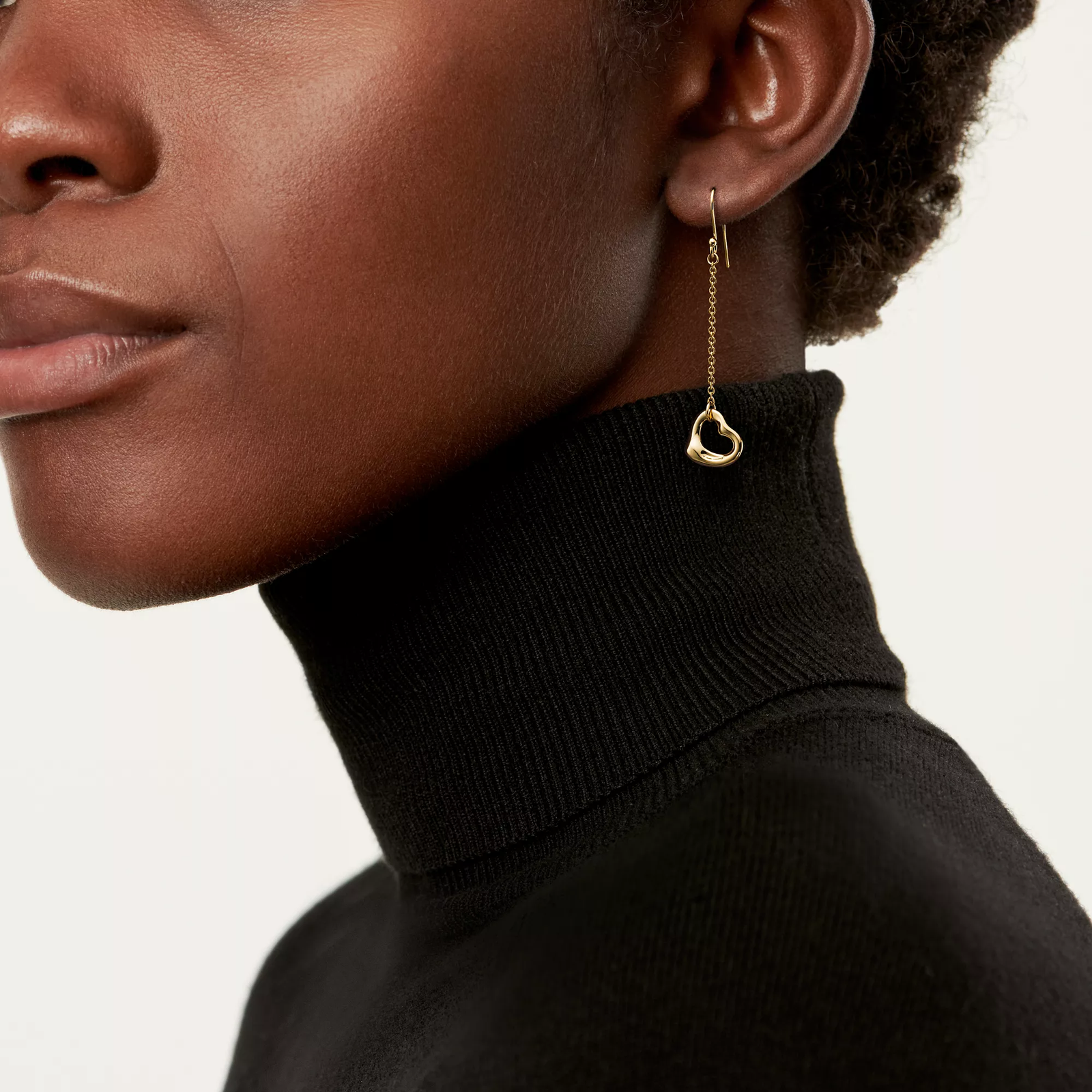 Open Heart Earrings in Yellow Gold