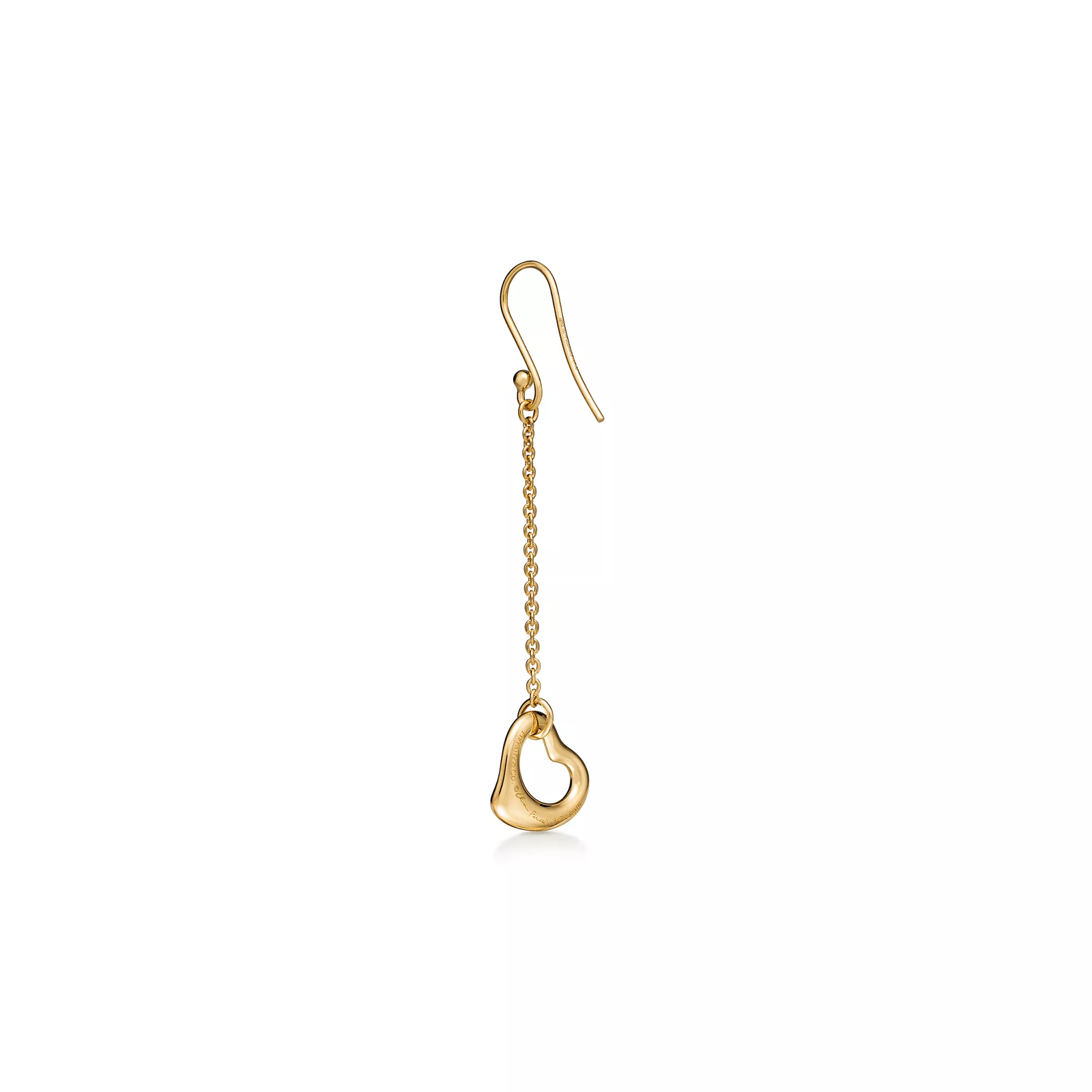 Open Heart Earrings in Yellow Gold