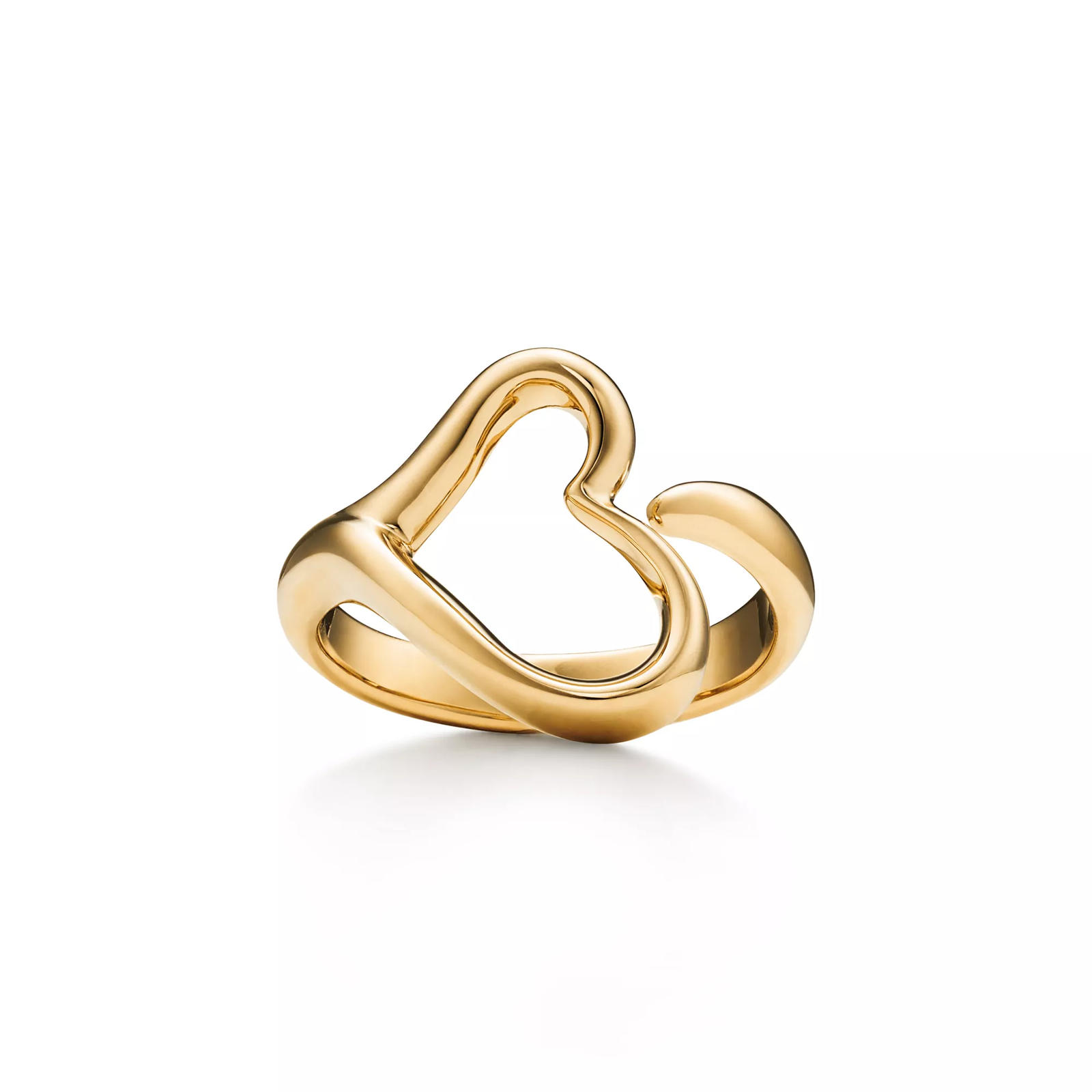 Open Heart Ring in Yellow Gold