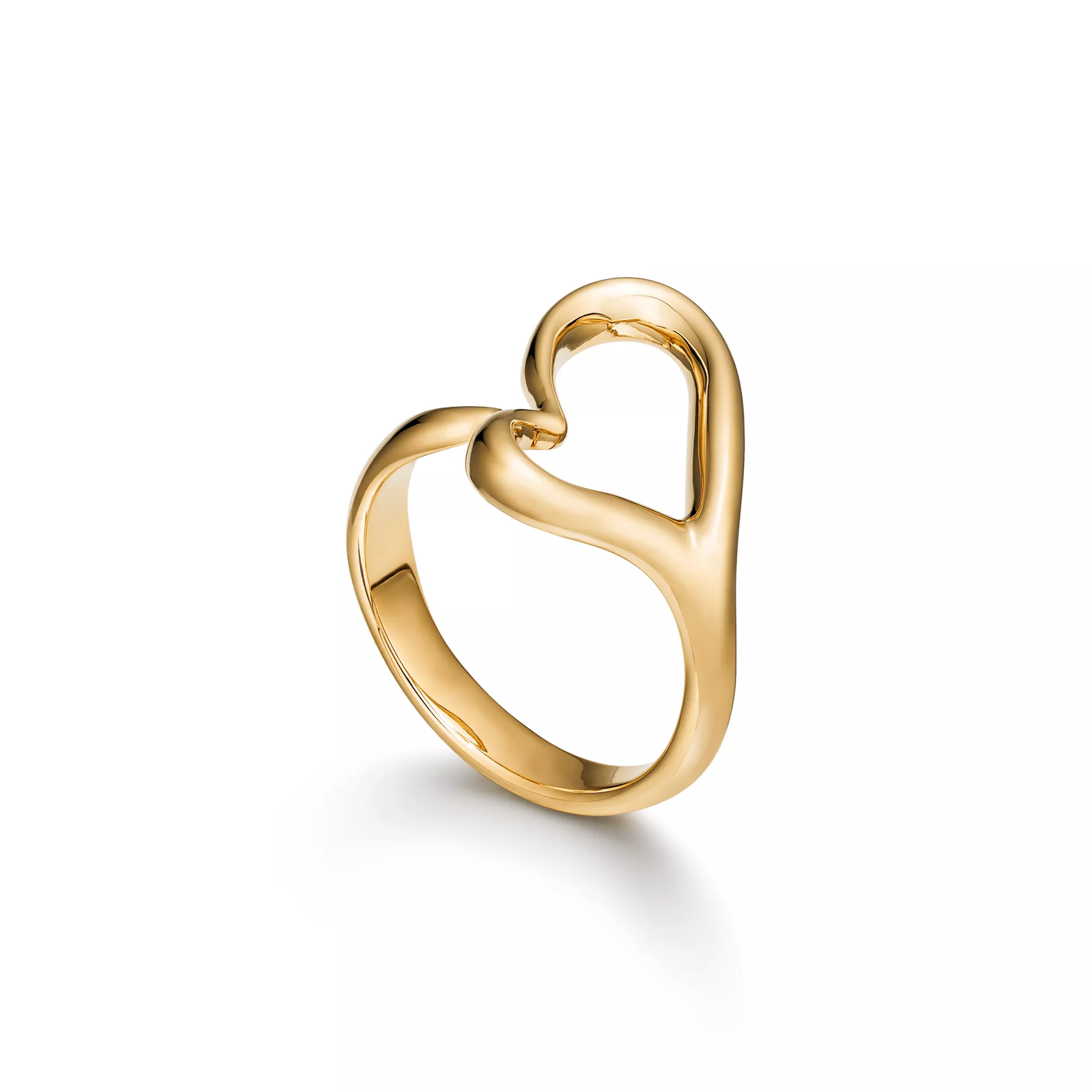 Open Heart Ring in Yellow Gold
