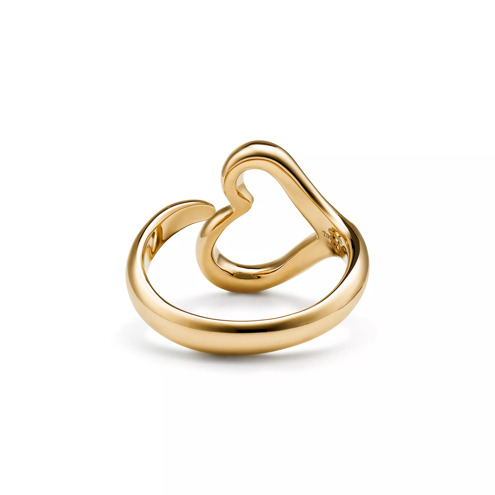 Open Heart Ring in Yellow Gold