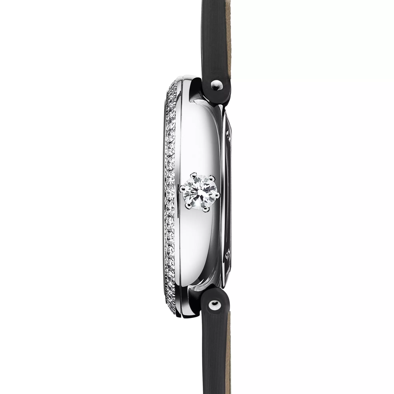 32 mm Round Watch in White Gold with Diamonds