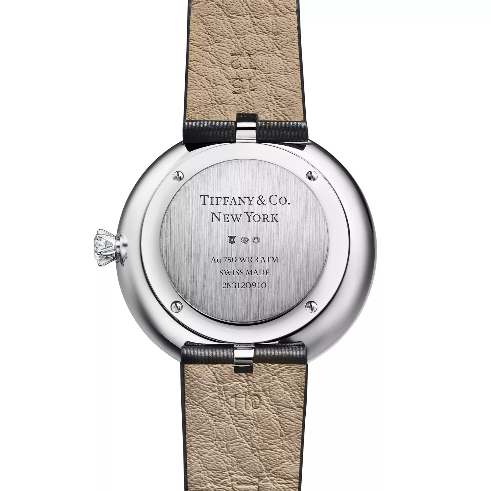 32 mm Round Watch in White Gold with Diamonds