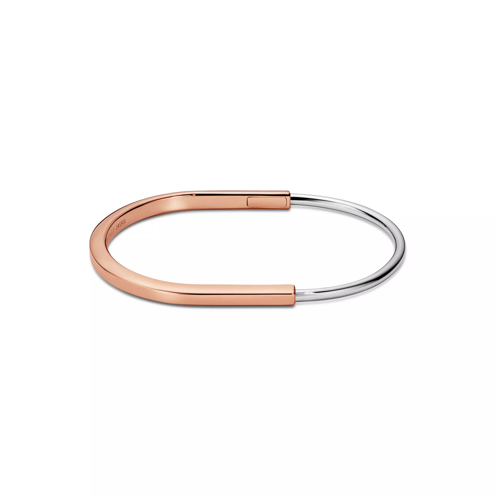 Narrow Bangle in Rose and White Gold